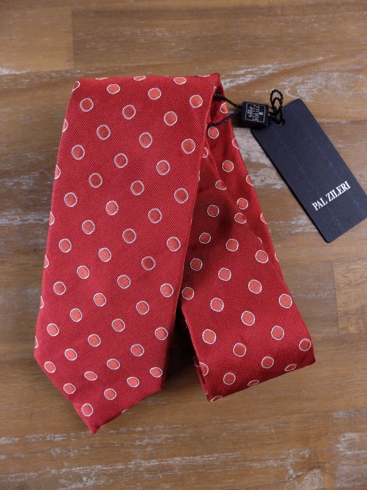 Pal Zileri PAL ZILERI red circle polka dots motif silk tie authentic Size ONE SIZE - 1 Thumbnail