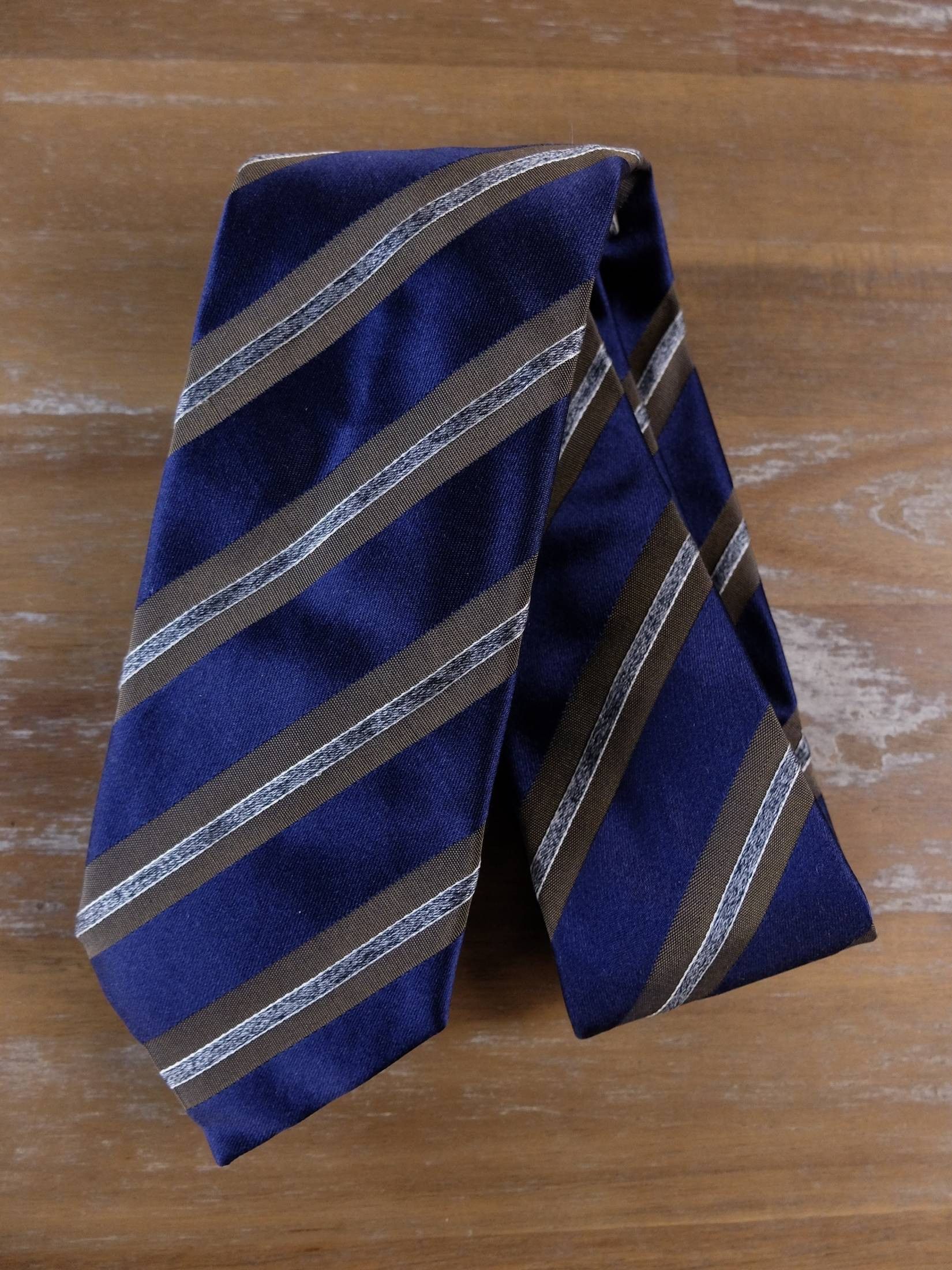 Pal Zileri PAL ZILERI navy blue striped silk cotton blend tie authentic Size ONE SIZE - 1 Thumbnail