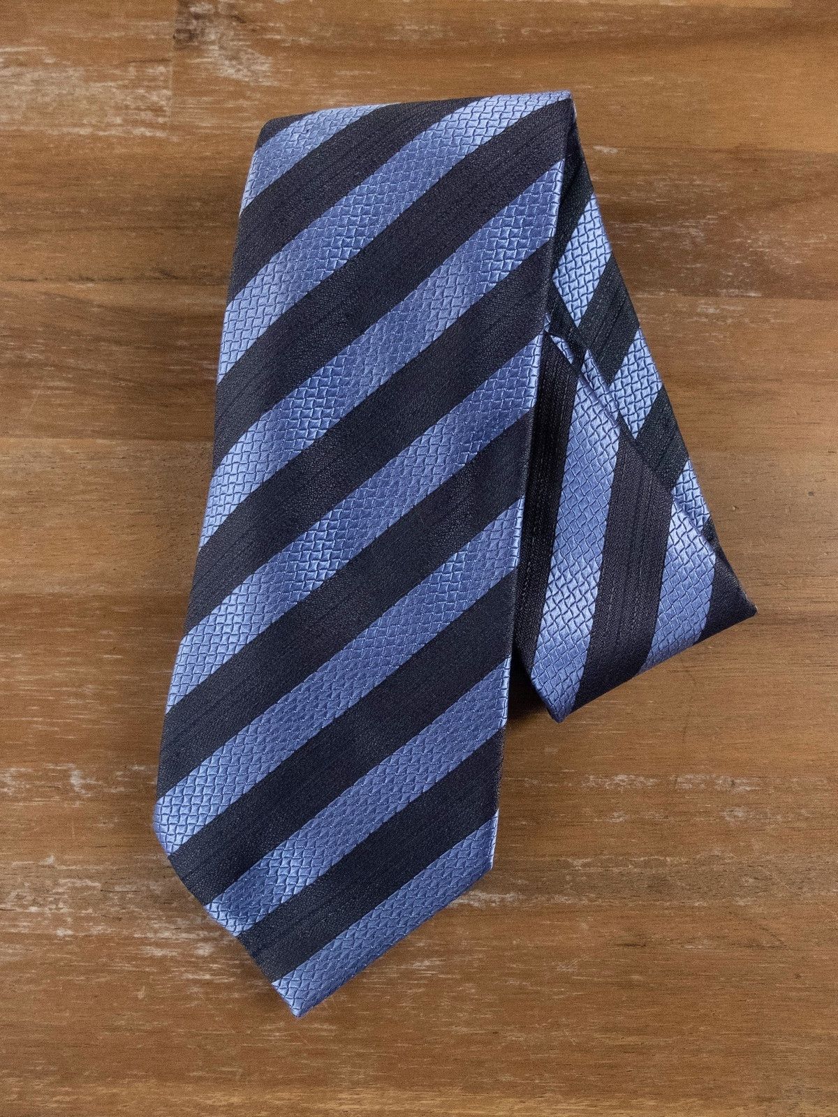 Ermenegildo Zegna ERMENEGILDO ZEGNA blue striped woven silk tie authentic NWT Size ONE SIZE - 1 Thumbnail