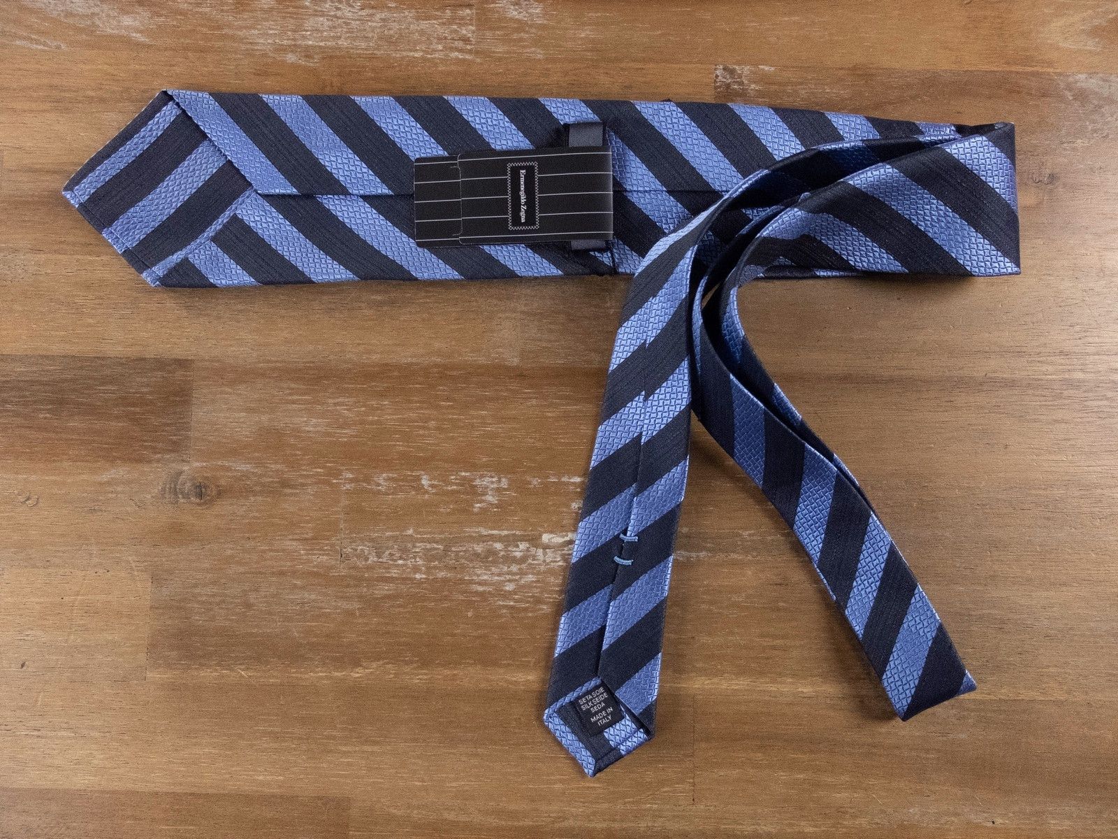 Ermenegildo Zegna ERMENEGILDO ZEGNA blue striped woven silk tie authentic NWT Size ONE SIZE - 2 Thumbnail