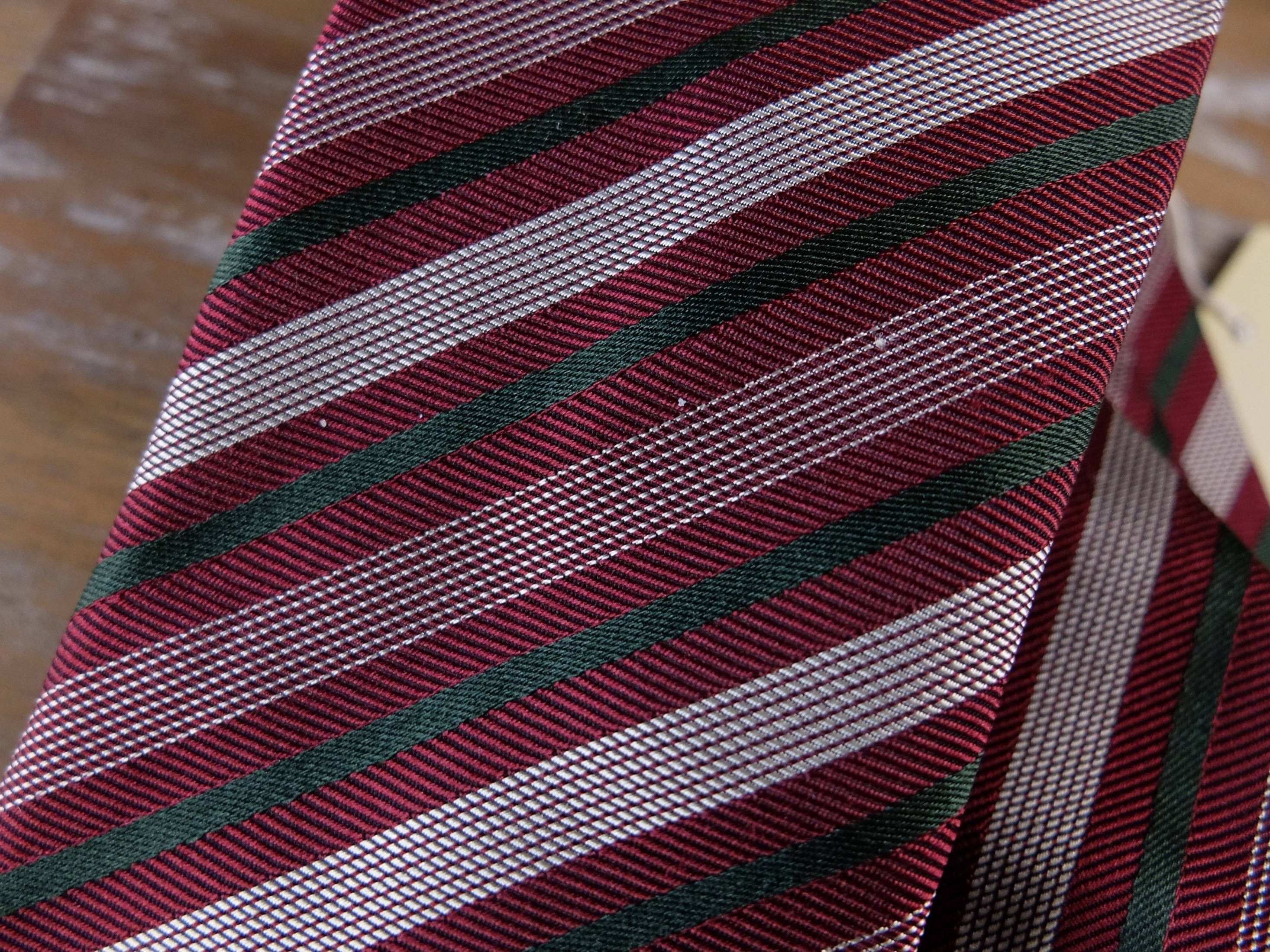 Pal Zileri PAL ZILERI SARTORIALE red green striped silk woven tie NWT Size ONE SIZE - 2 Thumbnail