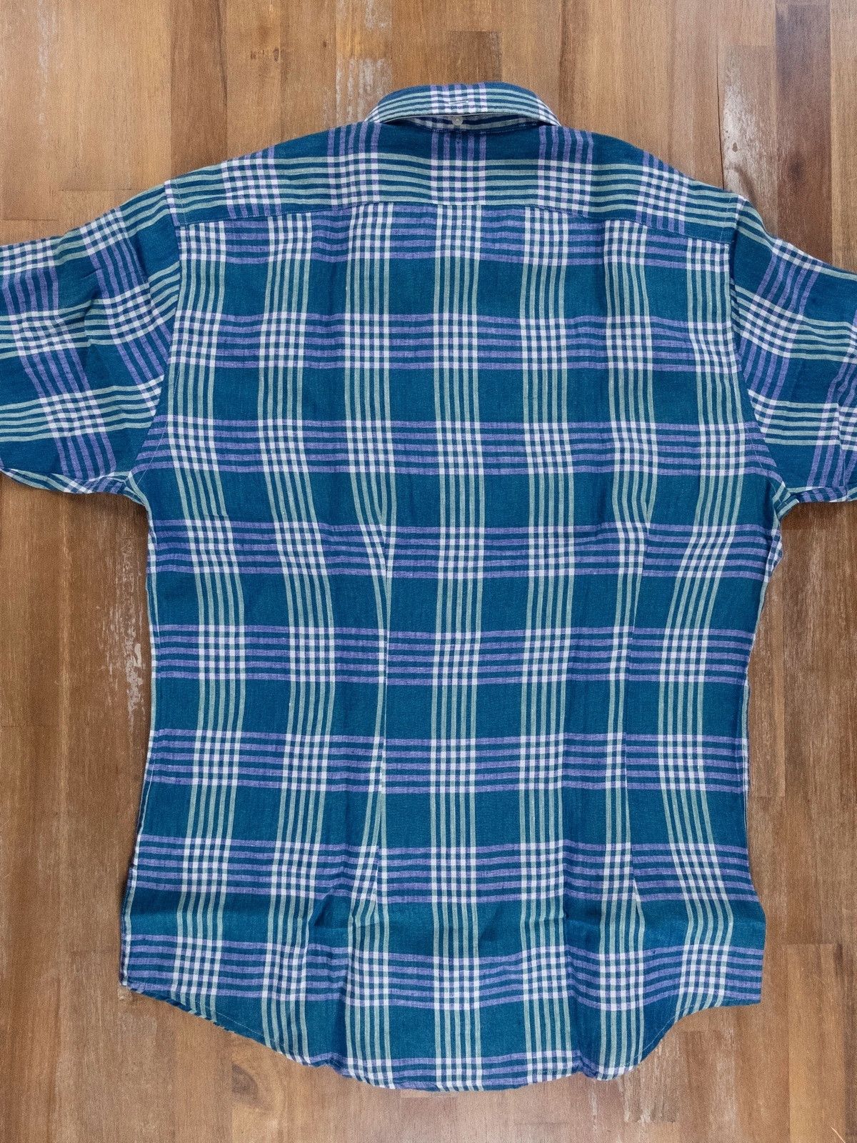 Eton ETON of Sweden slim-fit plaid green linen shirt - 41 / 16 Size US L / EU 52-54 / 3 - 5 Thumbnail