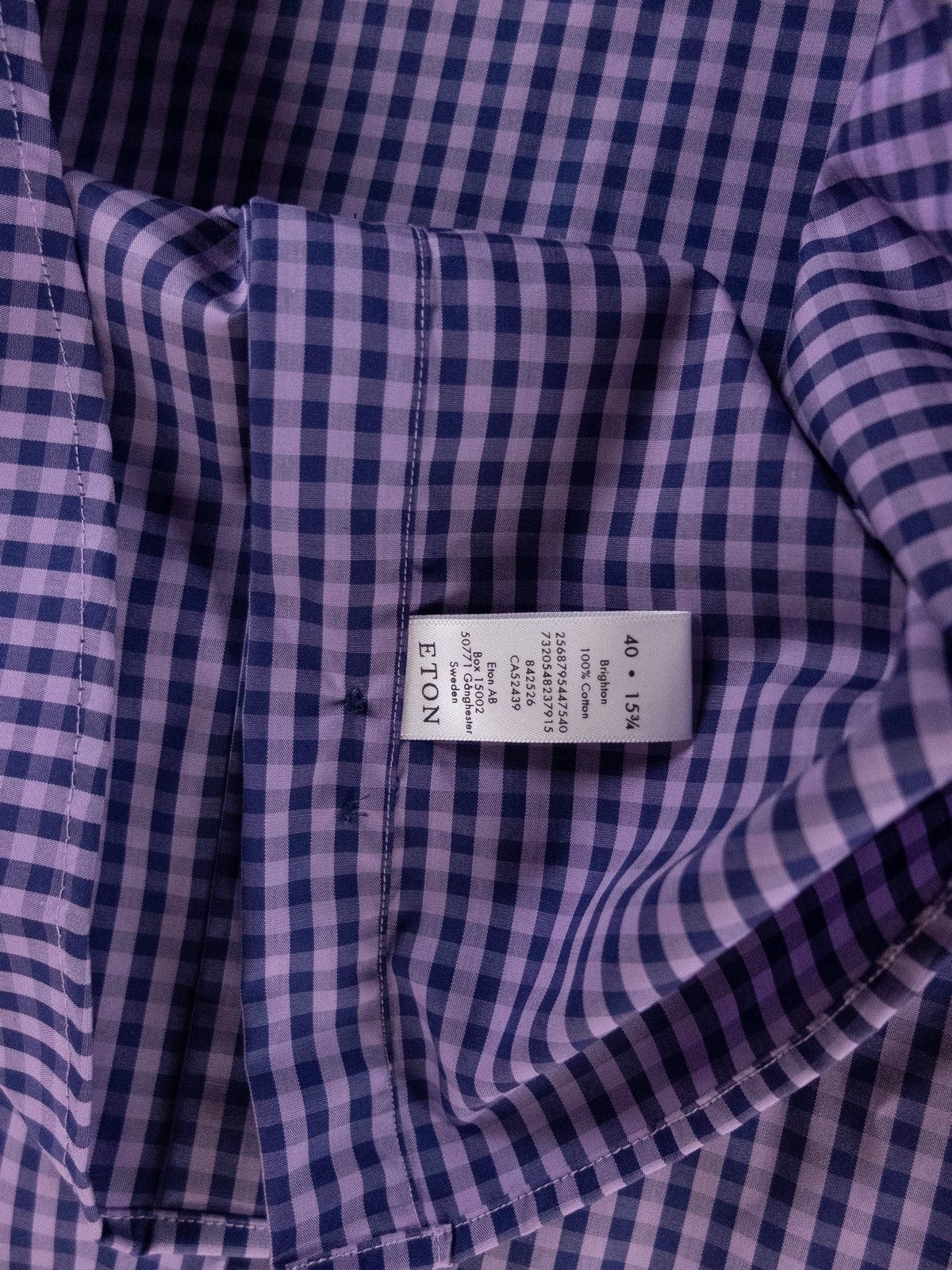 Eton ETON of Sweden purple slim fit plaid check shirt 40 / 15.75 Size US M / EU 48-50 / 2 - 5 Thumbnail