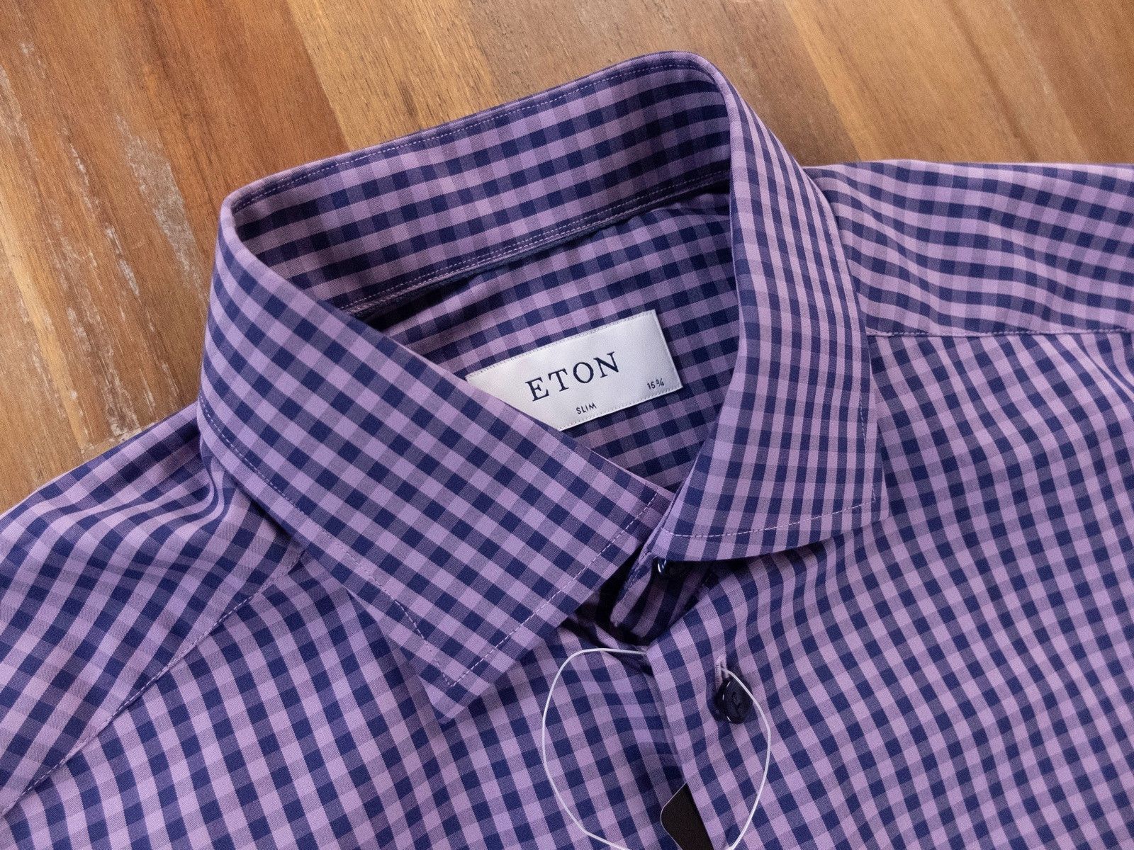 Eton ETON of Sweden purple slim fit plaid check shirt 40 / 15.75 Size US M / EU 48-50 / 2 - 3 Thumbnail