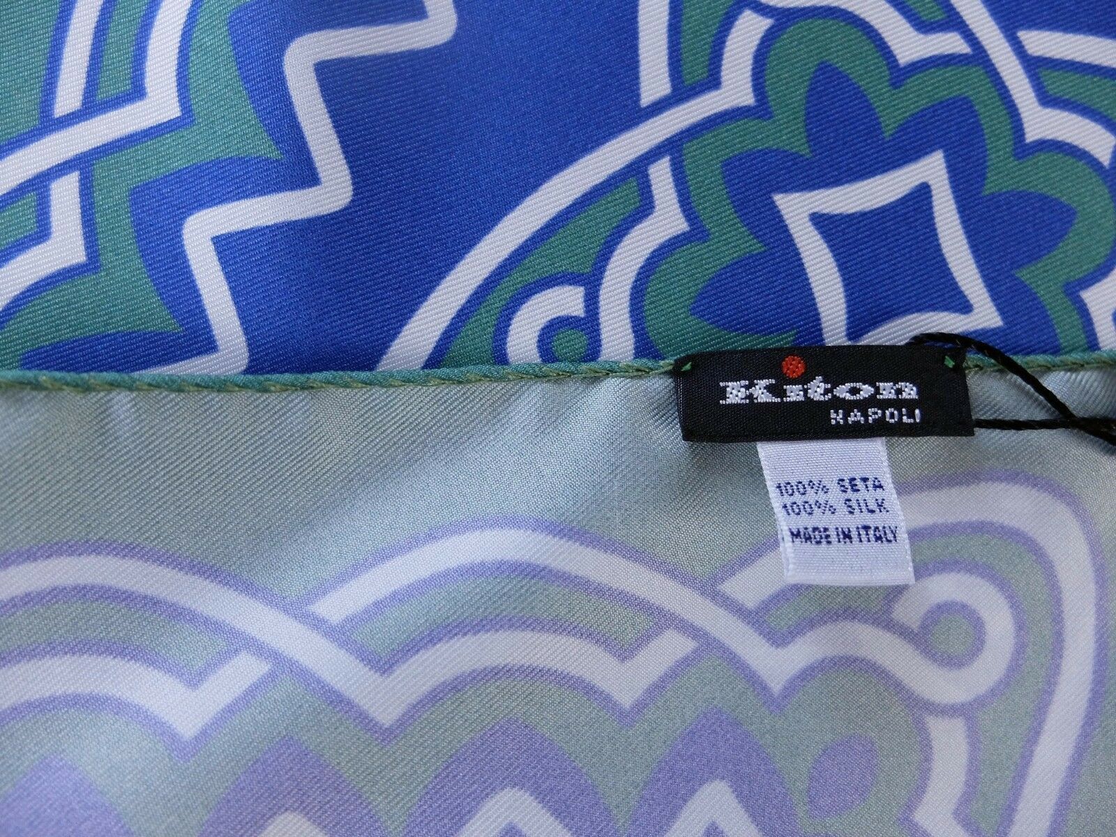 Kiton KITON Napoli green blue silk pocket square authentic Size ONE SIZE - 3 Thumbnail