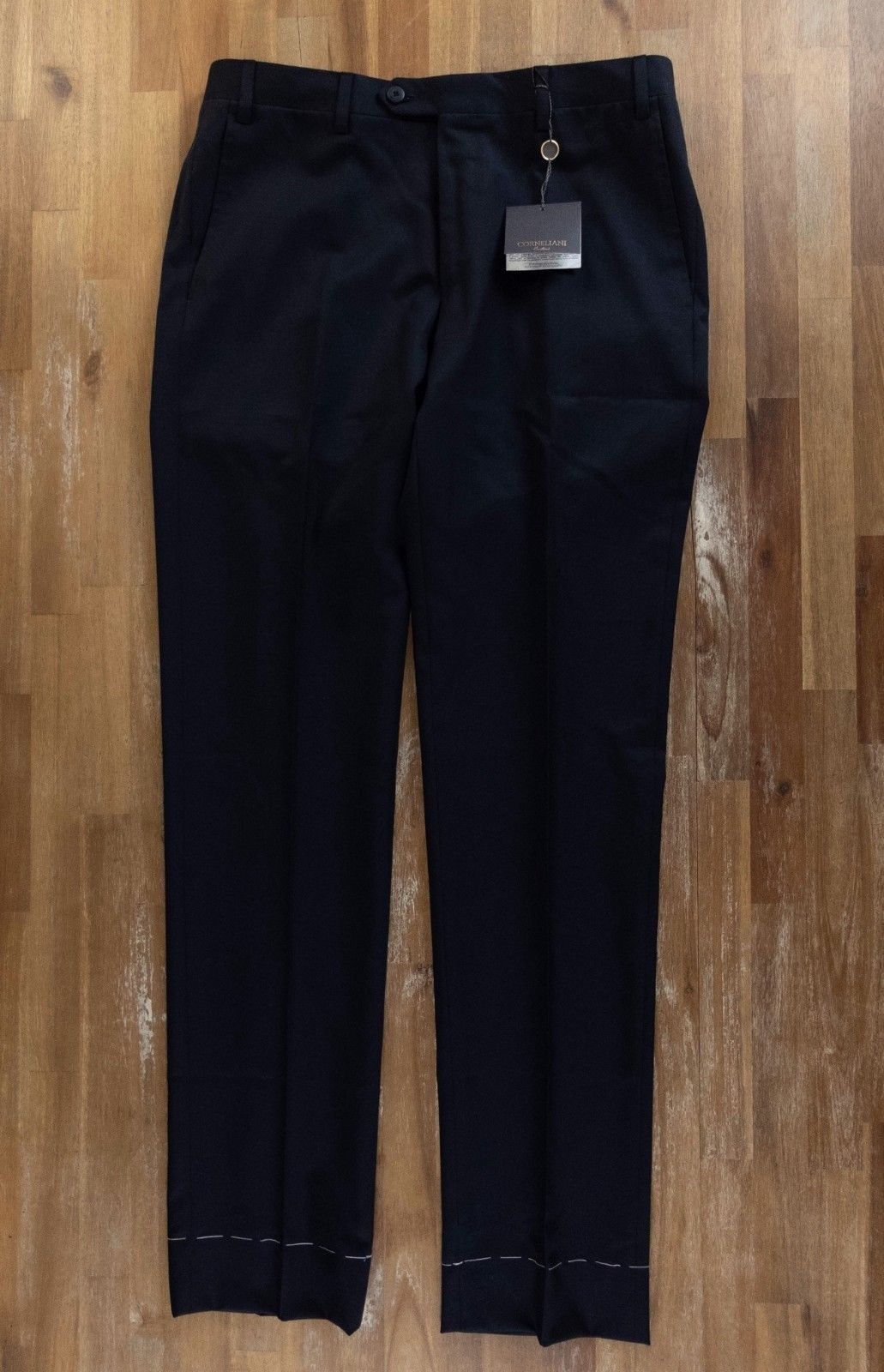 image of Corneliani Navy Blue Wool Pants Trousers Size 32 Us / 48 Eu, Men's