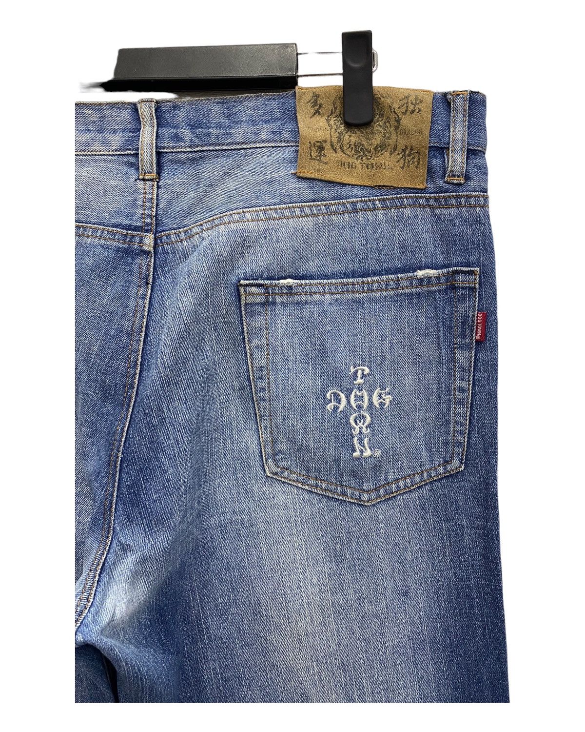 Dogtown Rare Distressed Dogtown Black Dragon Embroidered Baggy Jeans Size US 35 - 7 Thumbnail