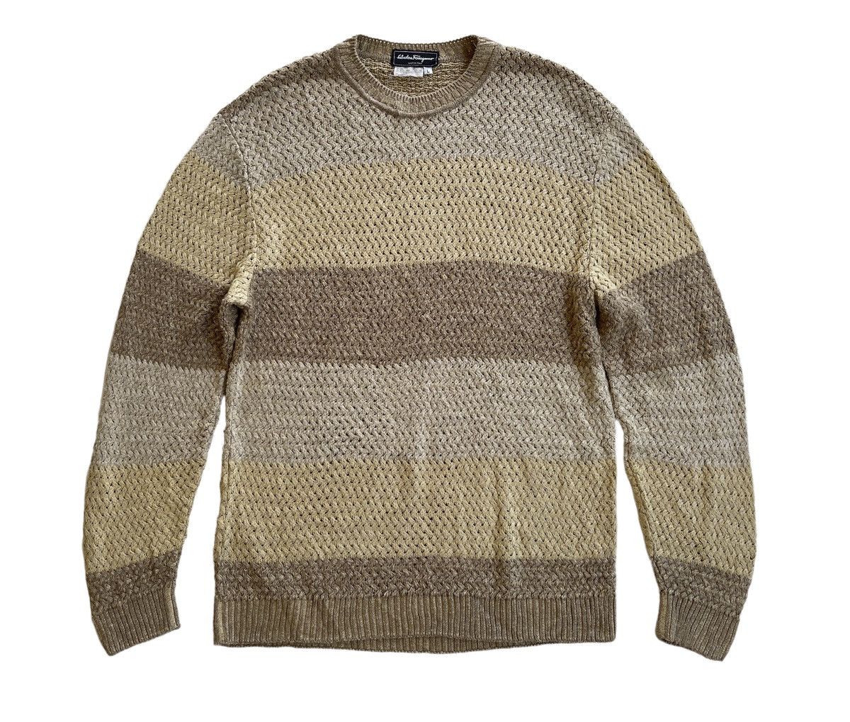 Salvatore Ferragamo Vintage Salvatore Ferragamo Cable Knitted Sweater Size US L / EU 52-54 / 3 - 2 Thumbnail