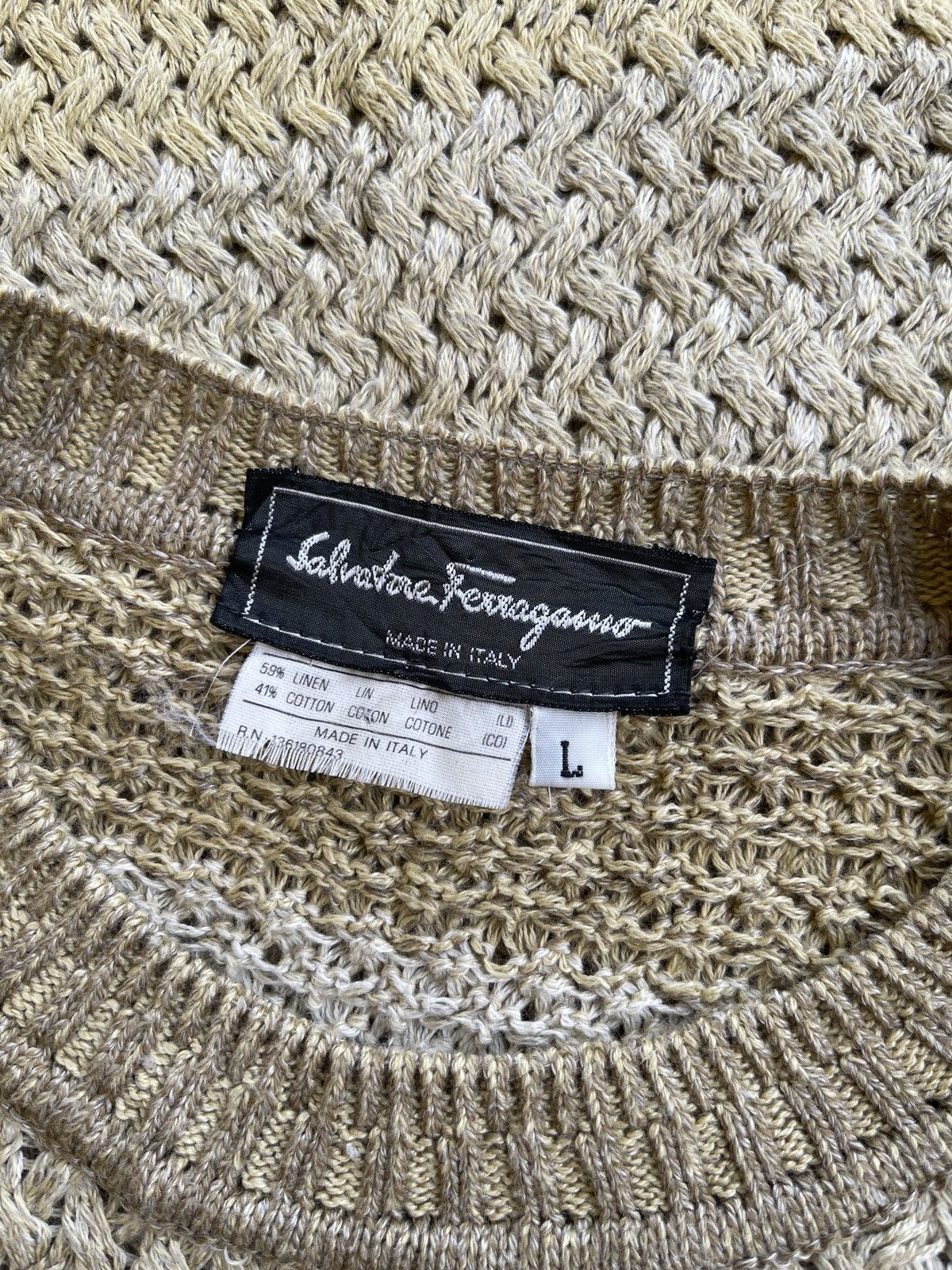 Salvatore Ferragamo Vintage Salvatore Ferragamo Cable Knitted Sweater Size US L / EU 52-54 / 3 - 5 Thumbnail