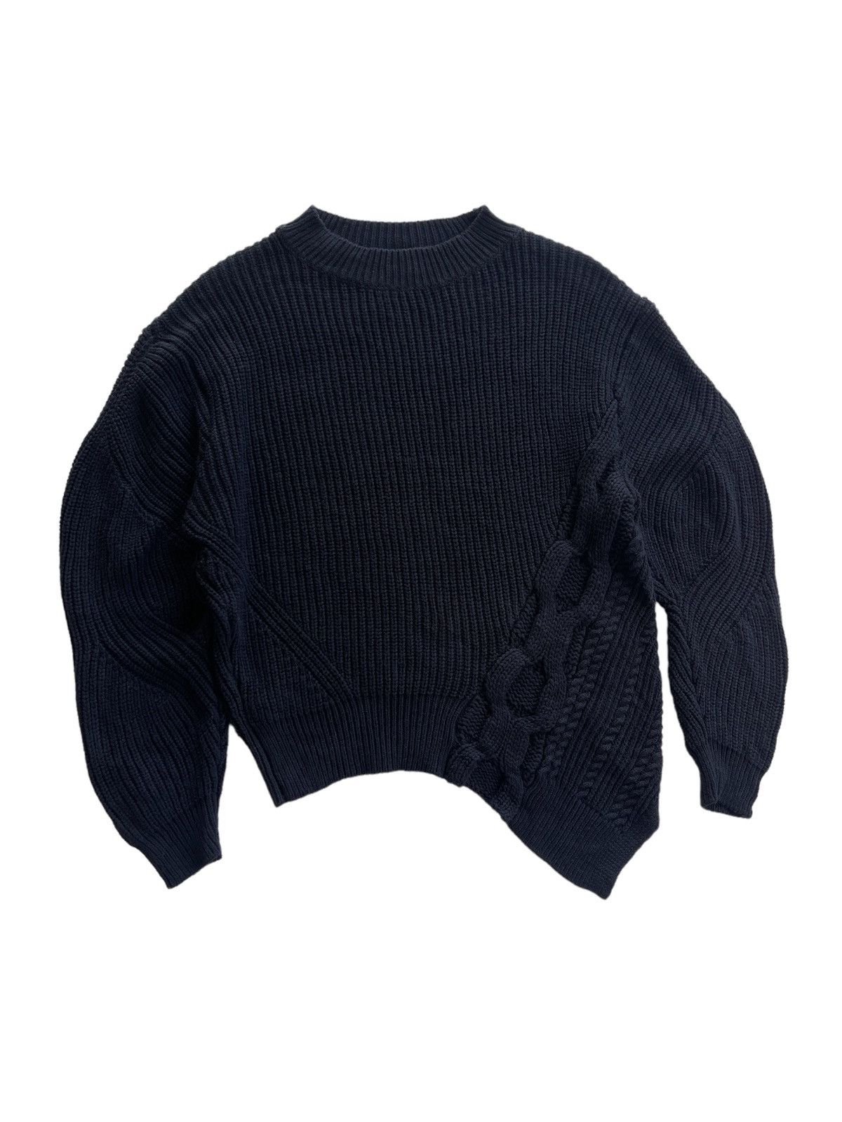 Issey Miyake Issey Miyake Mercibeaucoup Black Asymmetric Cable Knit Size S / US 4 / IT 40 - 3 Thumbnail