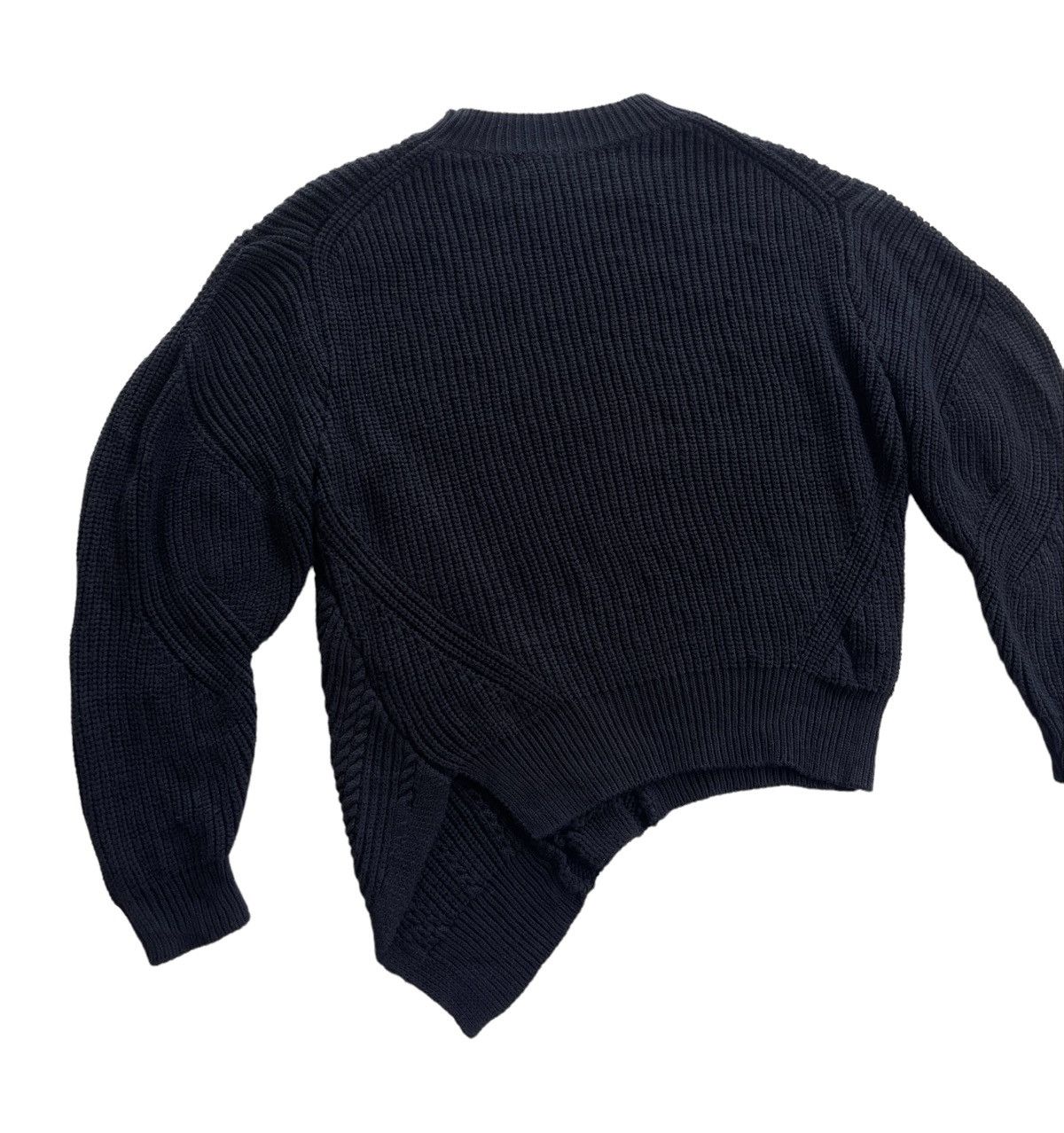 Issey Miyake Issey Miyake Mercibeaucoup Black Asymmetric Cable Knit Size S / US 4 / IT 40 - 6 Thumbnail