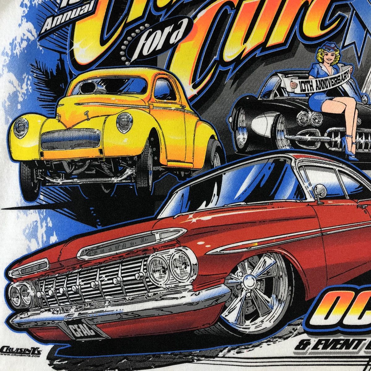 Chevrolet × Gildan Cruisin For A Cure 2009 Car Show Chevrolet Racing TEE Size US XL / EU 56 / 4 - 7 Thumbnail