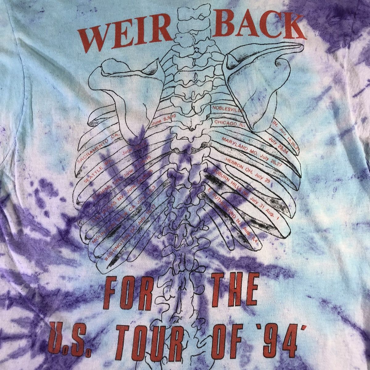 Band Tees Grateful Dead 1994 US Tour Aiko Weir Back Vintage Tie Dye Size US XL / EU 56 / 4 - 6 Thumbnail