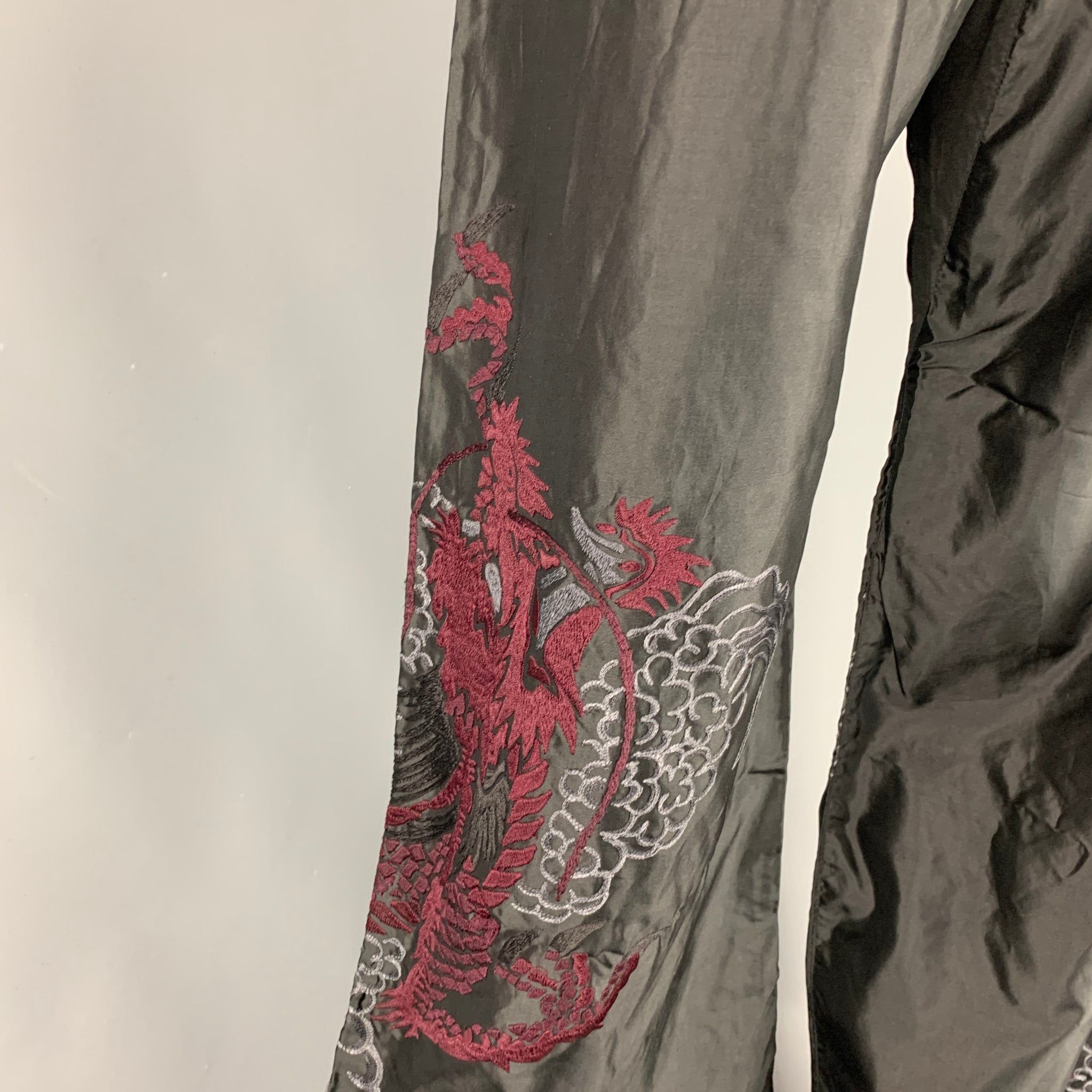 Gucci Black Dragon Embroidered Silk Karate Pants Size US 38 / EU 54 - 5 Thumbnail
