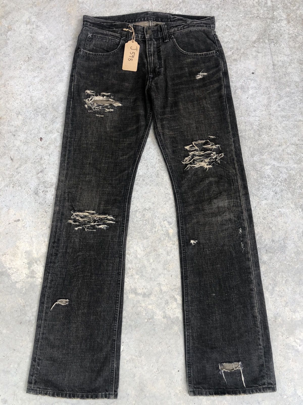 Lee Lee Flared Jeans Distressed Jeans Size US 32 / EU 48 - 3 Thumbnail