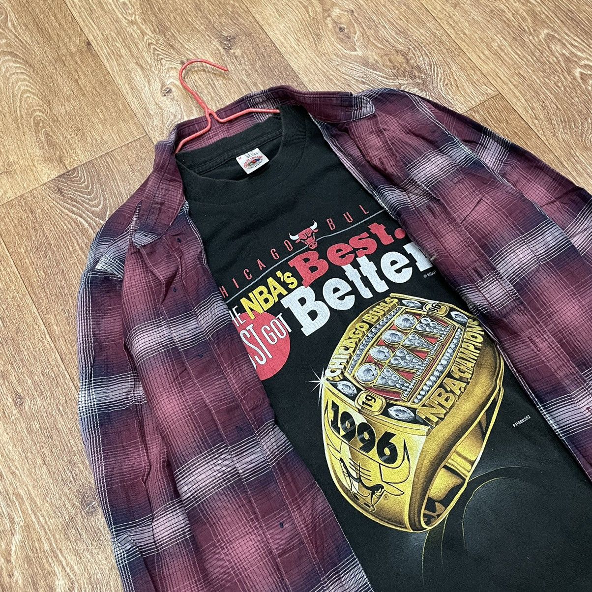 Vintage Vintage 90s Burgundy Plaid Shirt Grunge Skater Streetwear M Size US M / EU 48-50 / 2 - 6 Thumbnail