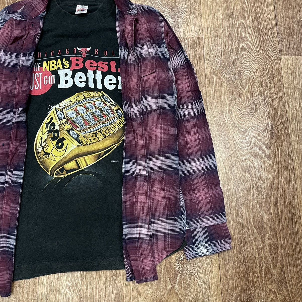 Vintage Vintage 90s Burgundy Plaid Shirt Grunge Skater Streetwear M Size US M / EU 48-50 / 2 - 3 Thumbnail
