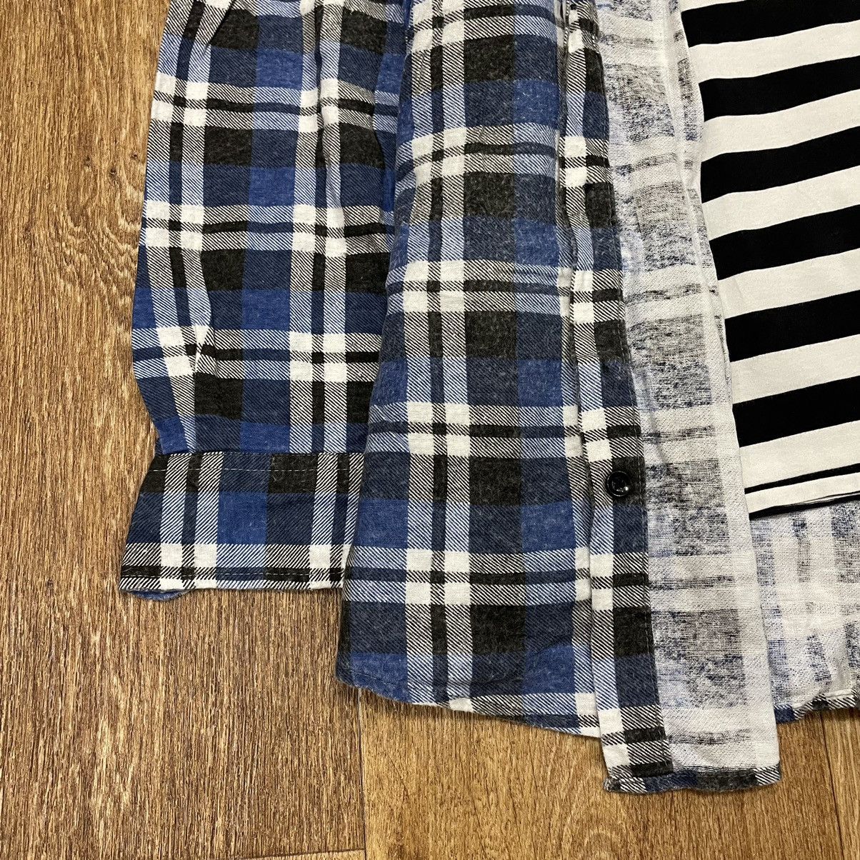 Vintage Vintage 90s Navy Plaid Shirt Layering Piece Grunge Faded XL Size US XL / EU 56 / 4 - 3 Thumbnail
