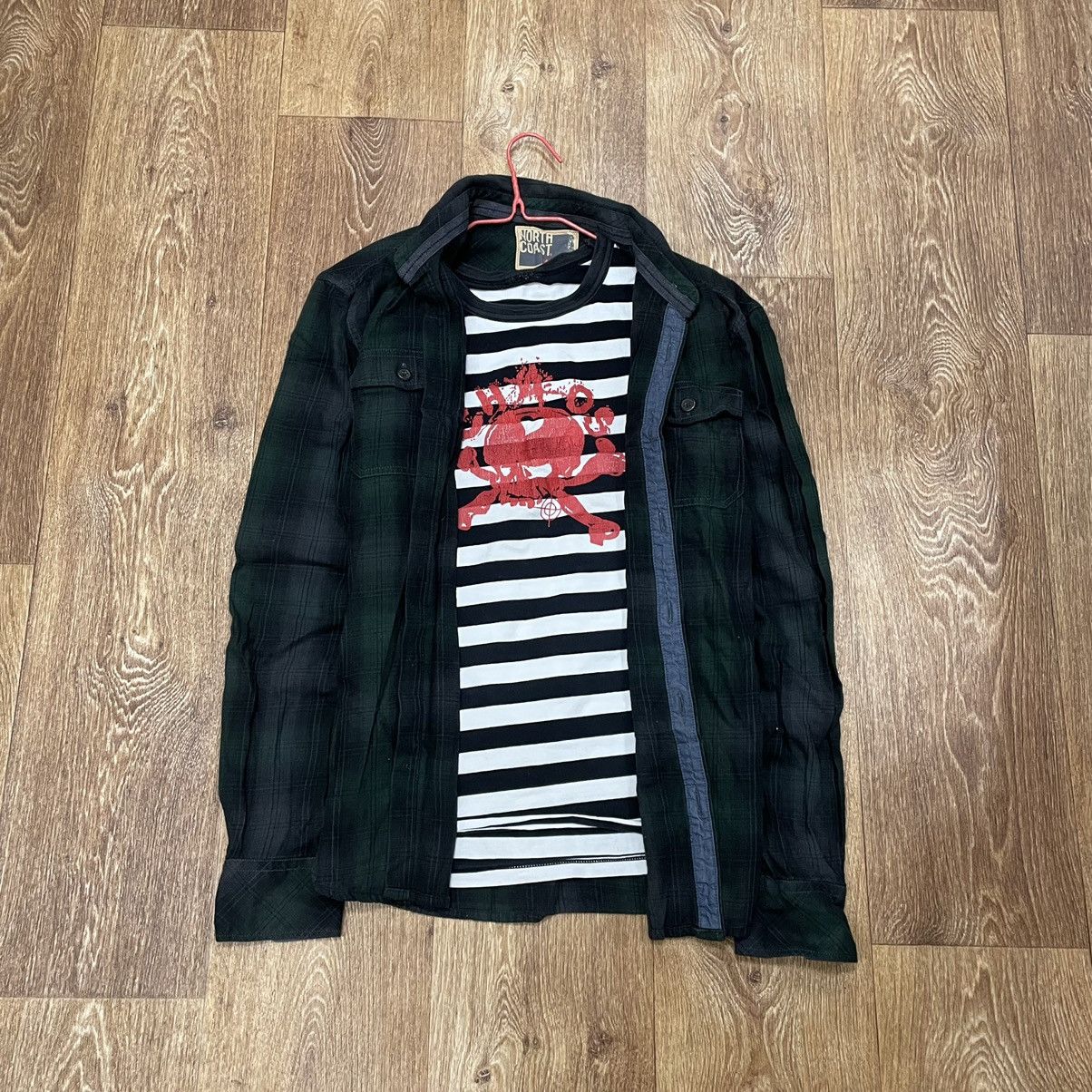 Vintage Vintage Black Quilted Chore Jacket Grunge Striped Tee Boxy M Size US M / EU 48-50 / 2 - 1 Thumbnail