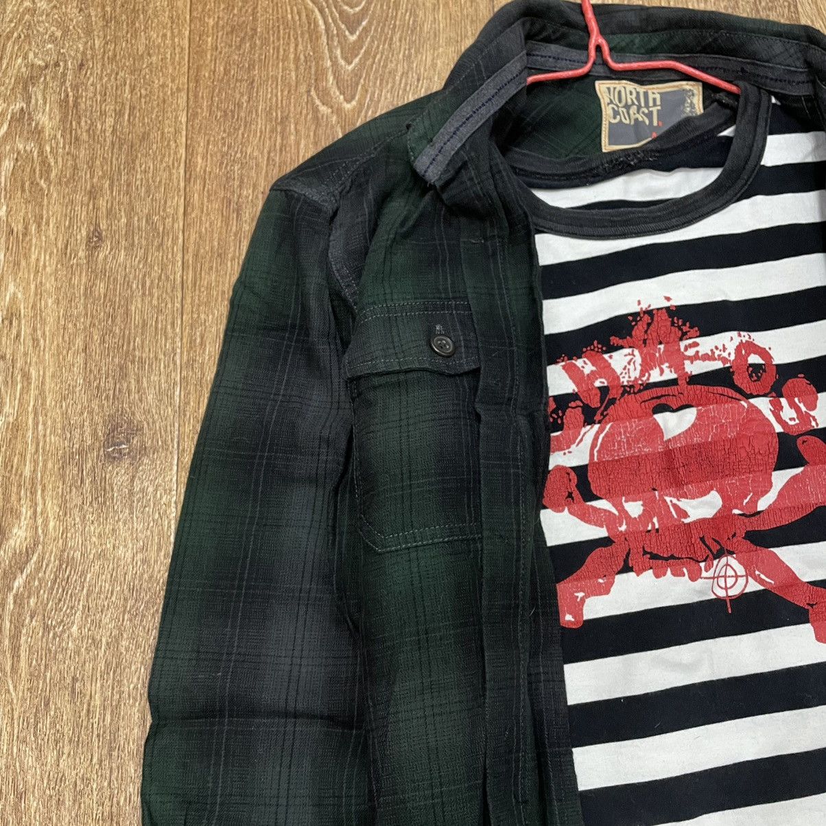 Vintage Vintage Black Quilted Chore Jacket Grunge Striped Tee Boxy M Size US M / EU 48-50 / 2 - 4 Thumbnail