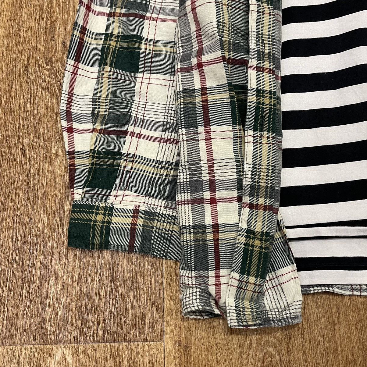 Vintage Vintage 90s Plaid Shirt Striped Tee Layered Grunge Logo S Size US S / EU 44-46 / 1 - 3 Thumbnail