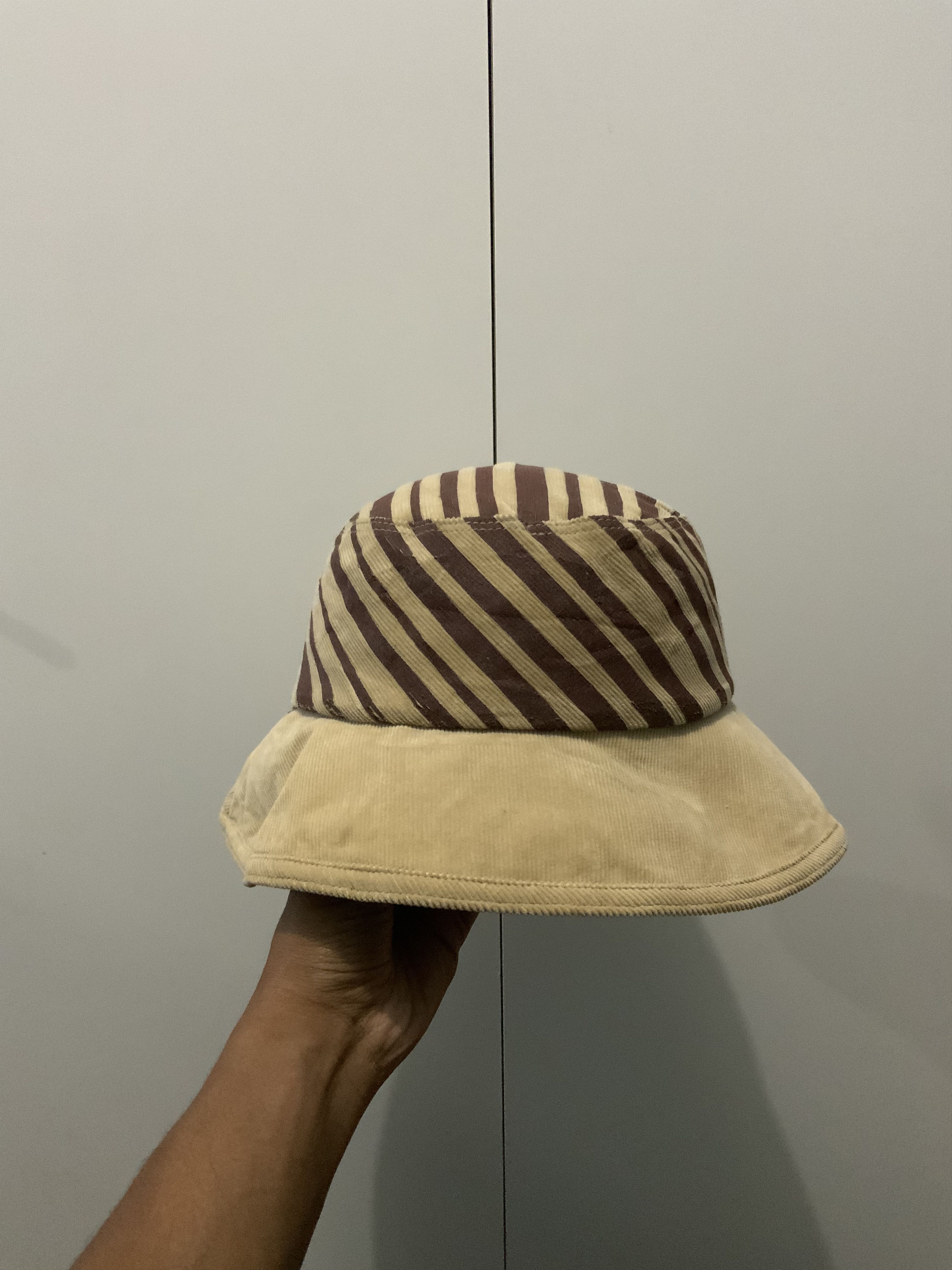Japanese Brand Gigli Striped Corduroi Bucket Hat Size ONE SIZE - 1 Thumbnail