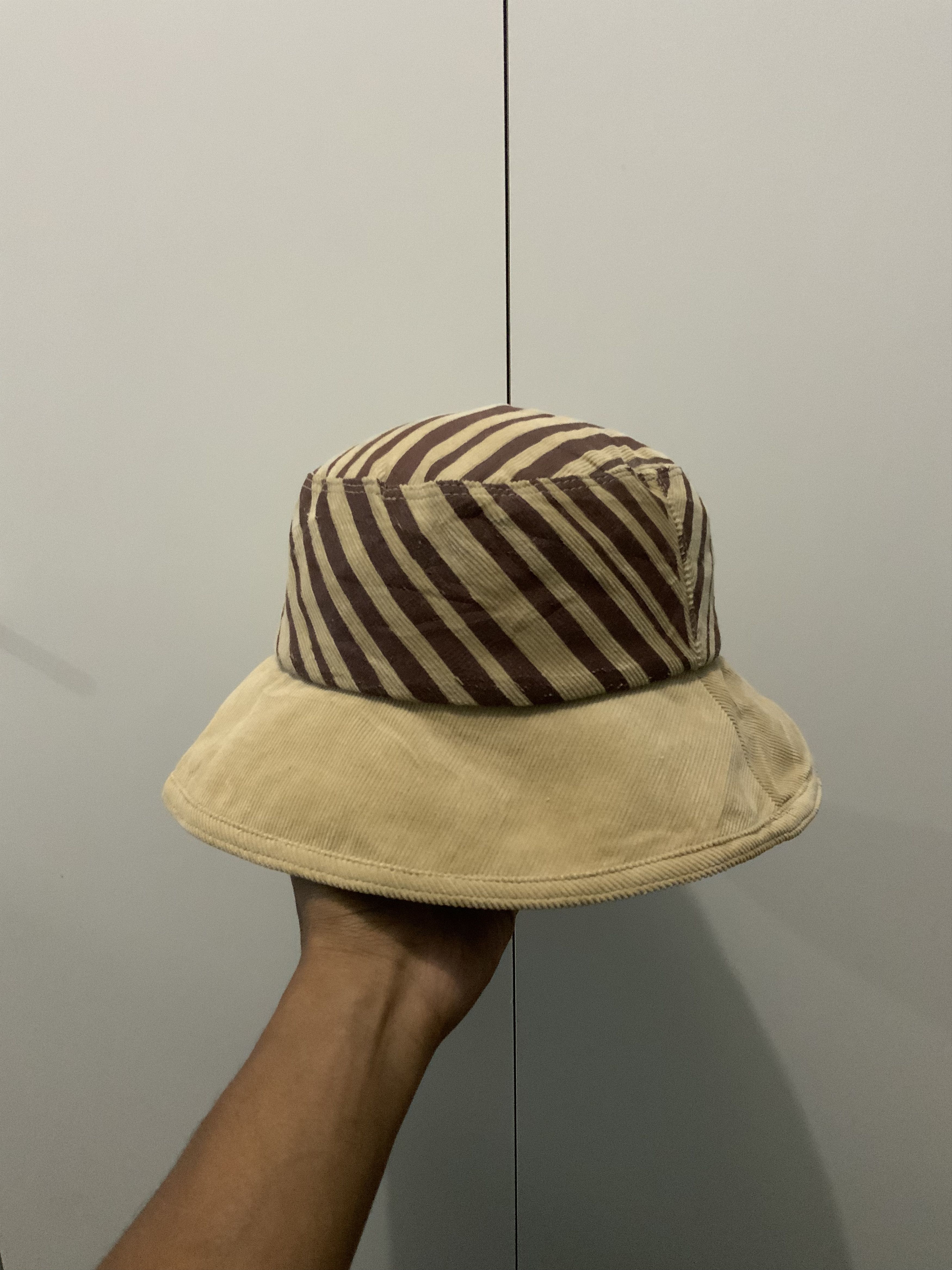 Japanese Brand Gigli Striped Corduroi Bucket Hat Size ONE SIZE - 3 Thumbnail