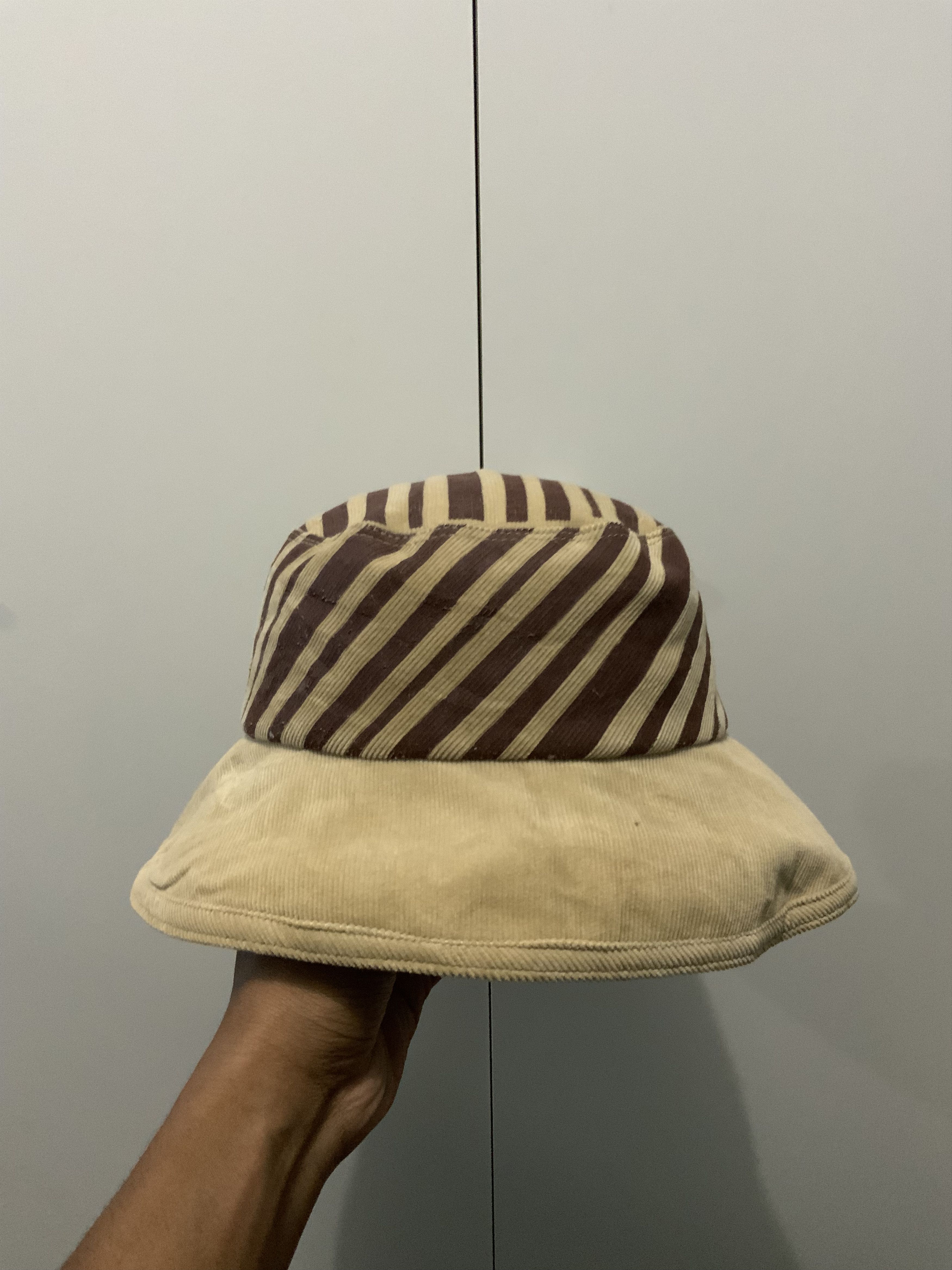 Japanese Brand Gigli Striped Corduroi Bucket Hat Size ONE SIZE - 4 Thumbnail