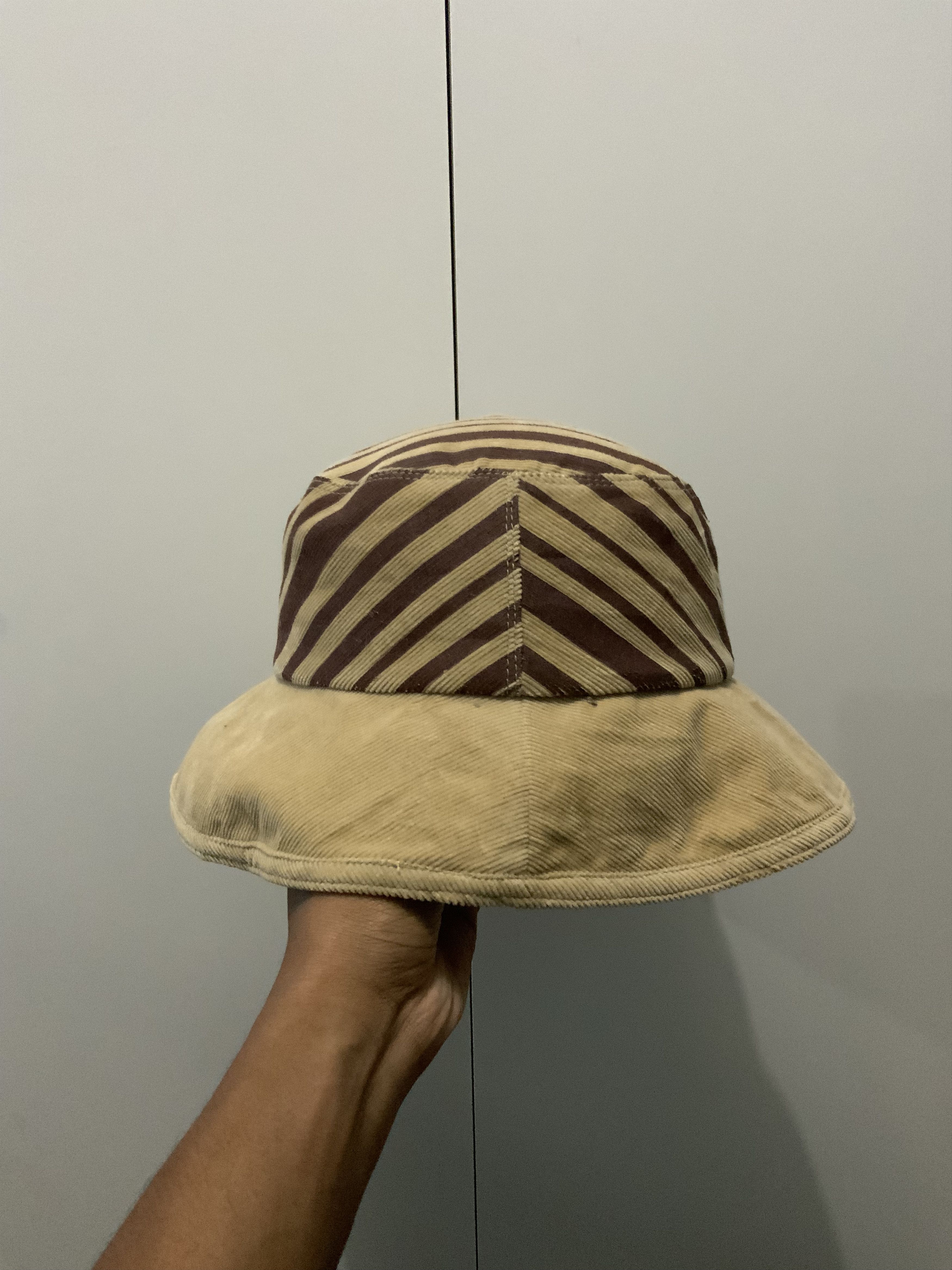 Japanese Brand Gigli Striped Corduroi Bucket Hat Size ONE SIZE - 2 Thumbnail