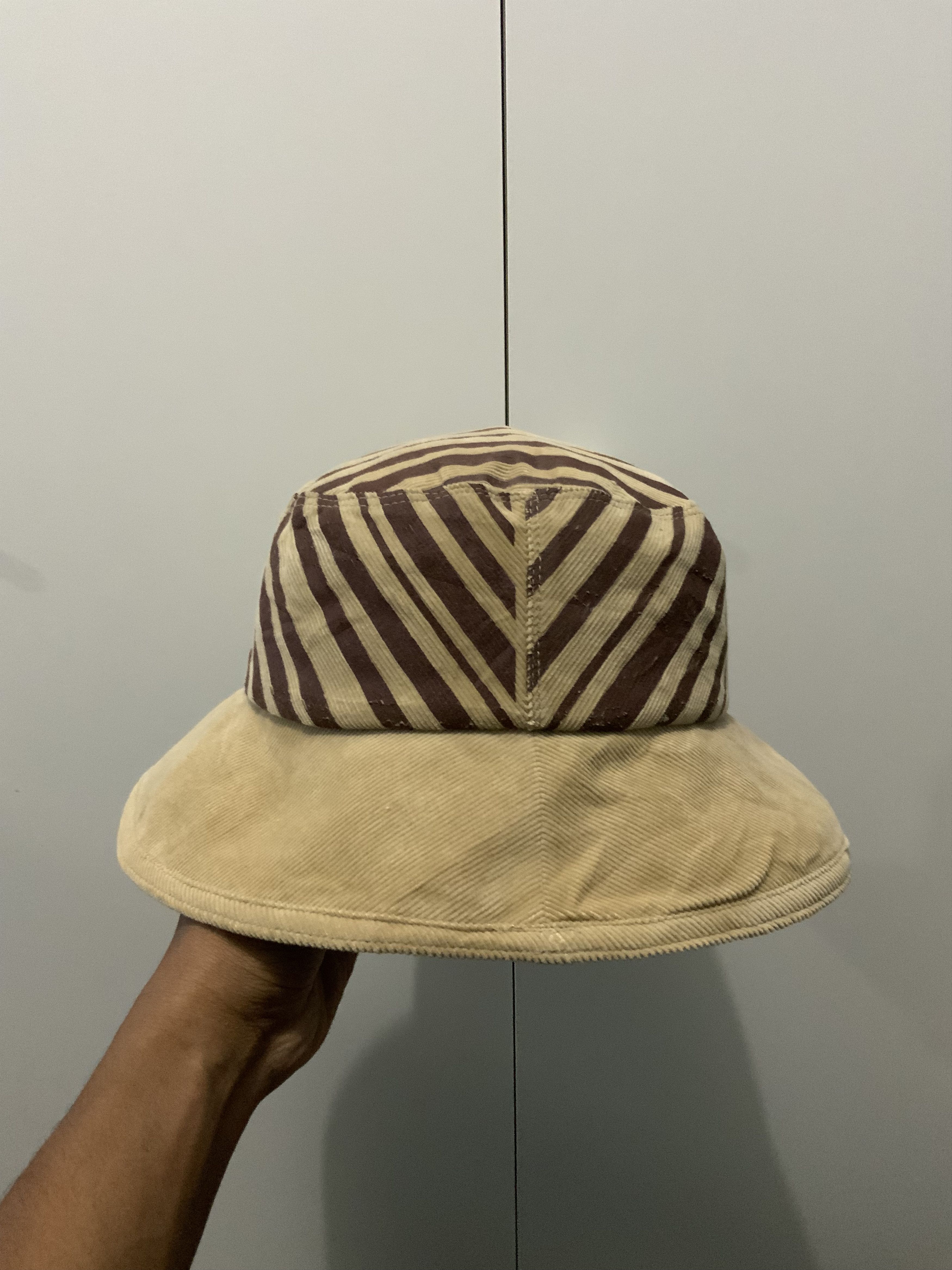 Japanese Brand Gigli Striped Corduroi Bucket Hat Size ONE SIZE - 5 Thumbnail