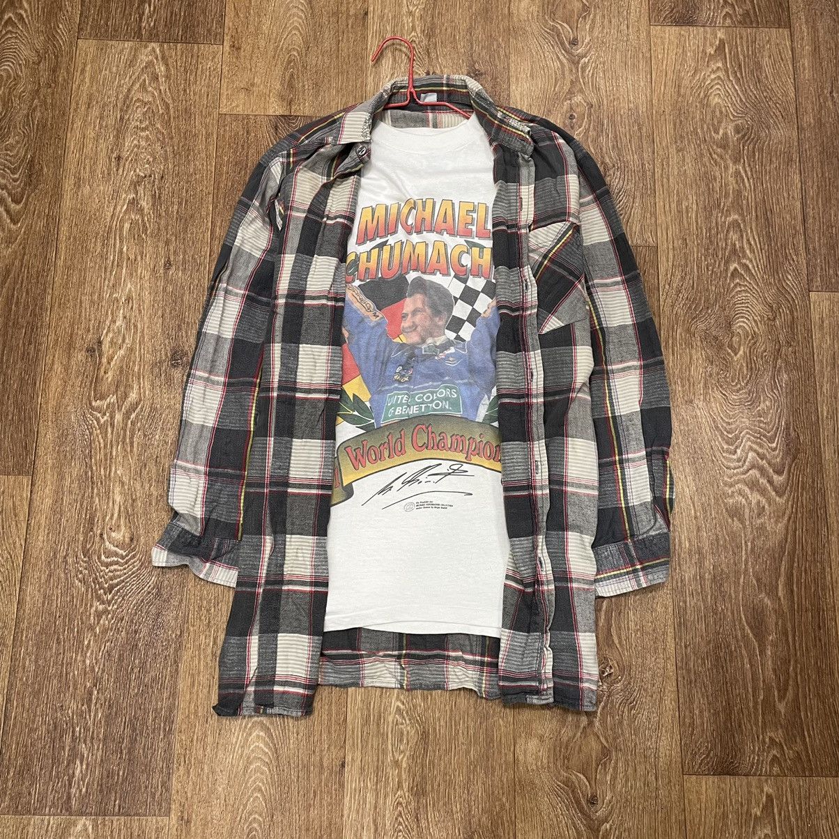 Vintage Vintage 90s Plaid Shirt Sun Faded Grunge Workwear Cropped XL Size US XL / EU 56 / 4 - 1 Thumbnail