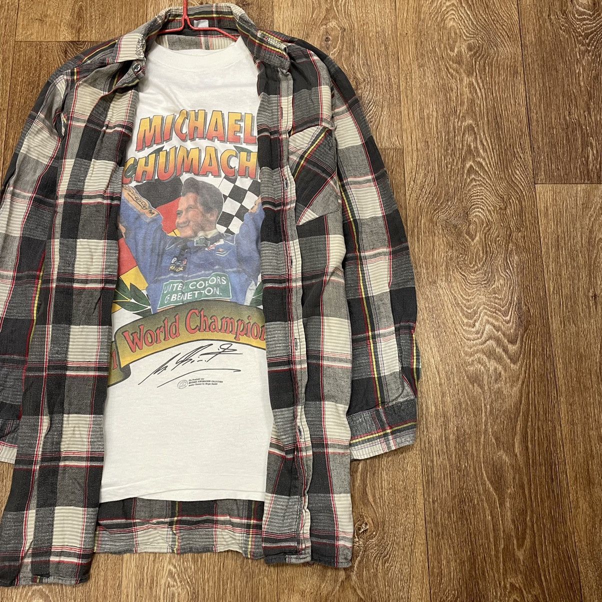 Vintage Vintage 90s Plaid Shirt Sun Faded Grunge Workwear Cropped XL Size US XL / EU 56 / 4 - 3 Thumbnail