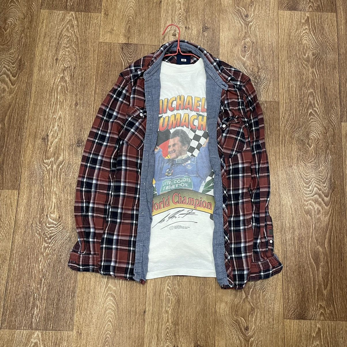 Vintage Vintage 90s Burgundy Plaid Flannel Shirt Oversized Workwear Size US L / EU 52-54 / 3 - 2 Thumbnail