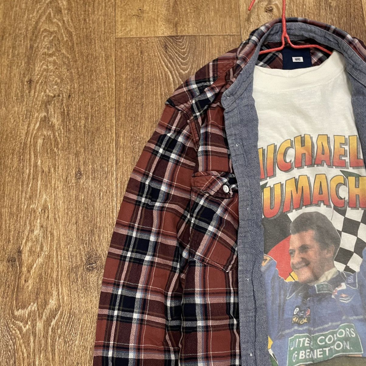 Vintage Vintage 90s Burgundy Plaid Flannel Shirt Oversized Workwear Size US L / EU 52-54 / 3 - 5 Thumbnail