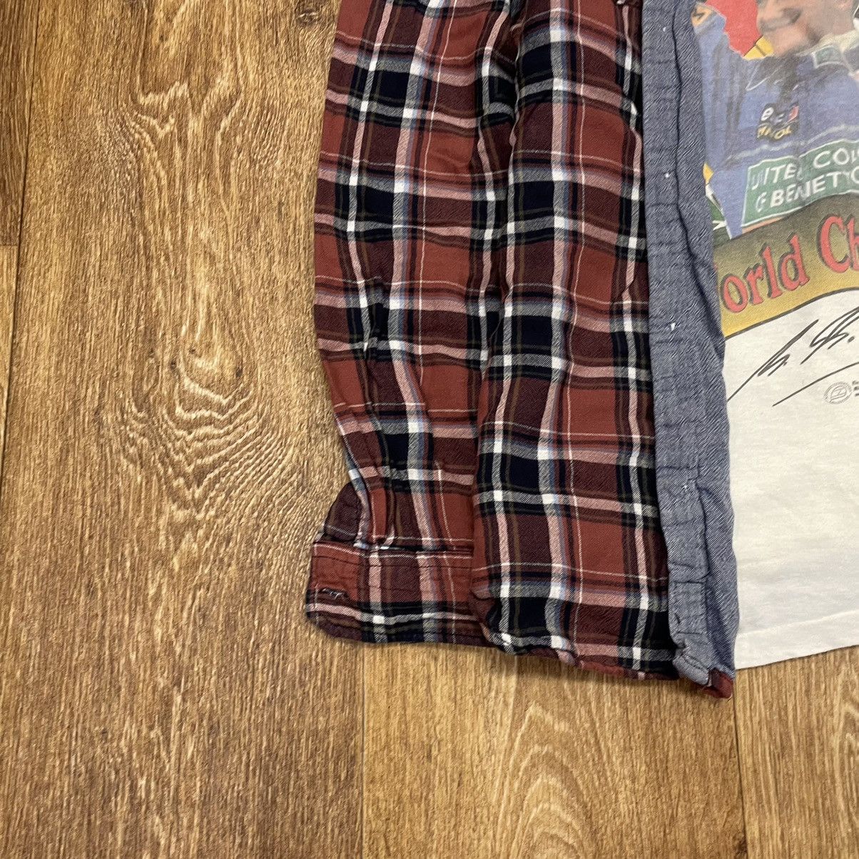 Vintage Vintage 90s Burgundy Plaid Flannel Shirt Oversized Workwear Size US L / EU 52-54 / 3 - 4 Thumbnail