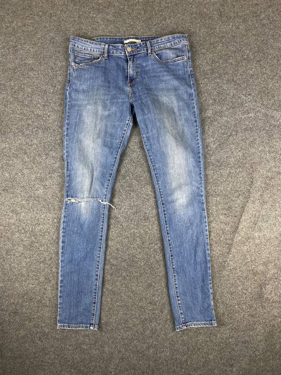 levis 711 skinny distressed denim
