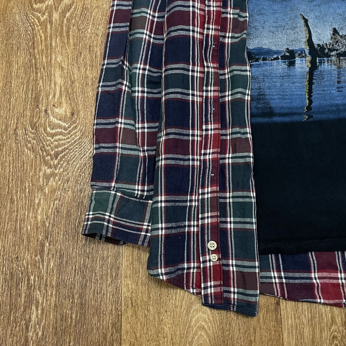 Vintage Vintage 90s Plaid Shirt Graphic Tee Layered Grunge Streetwea Size US L / EU 52-54 / 3 - 3 Thumbnail