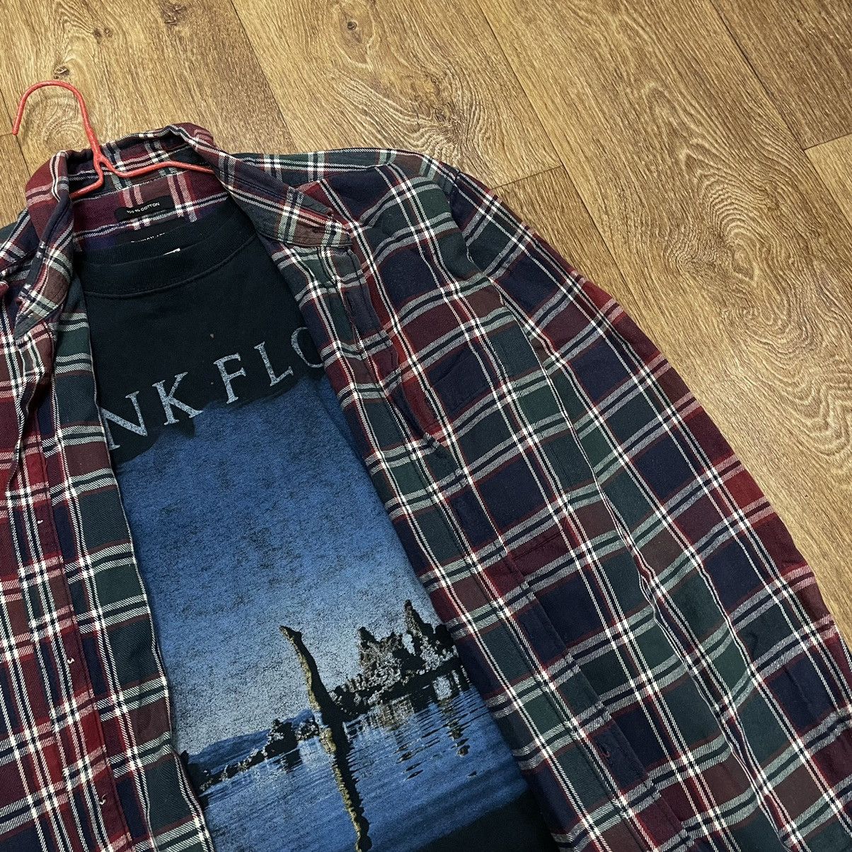 Vintage Vintage 90s Plaid Shirt Graphic Tee Layered Grunge Streetwea Size US L / EU 52-54 / 3 - 5 Thumbnail