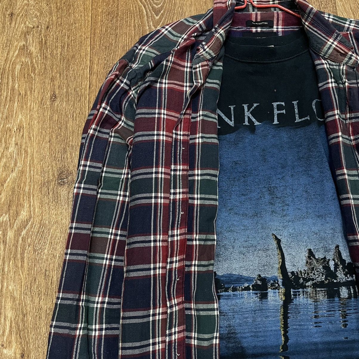 Vintage Vintage 90s Plaid Shirt Graphic Tee Layered Grunge Streetwea Size US L / EU 52-54 / 3 - 4 Thumbnail