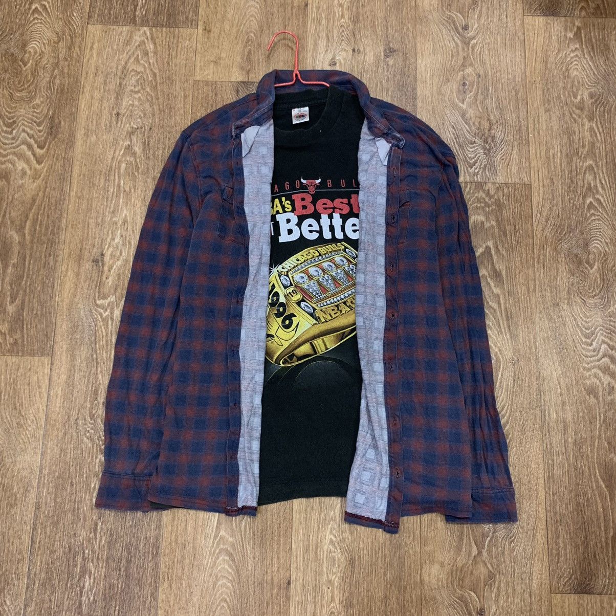 Flannel Vintage Flannel Checkered Shirt Travis Style Size US XXL / EU 58 / 5 - 1 Thumbnail