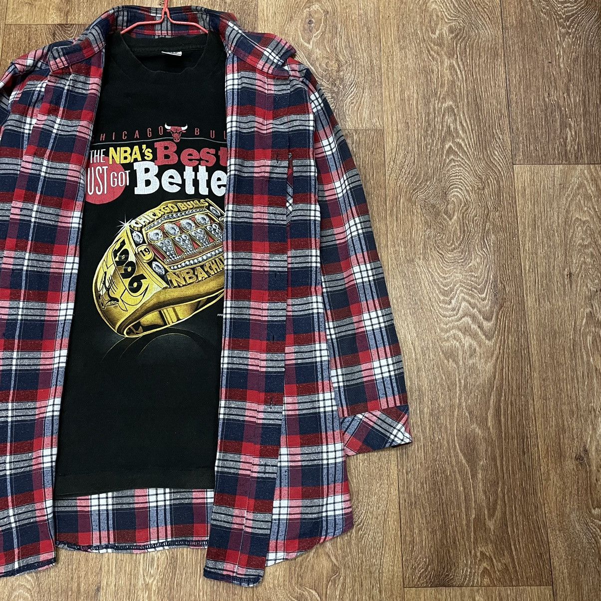 Vintage Vintage 90s Plaid Shirt Graphic Tee Layering Grunge Boxy XL Size US XL / EU 56 / 4 - 2 Thumbnail