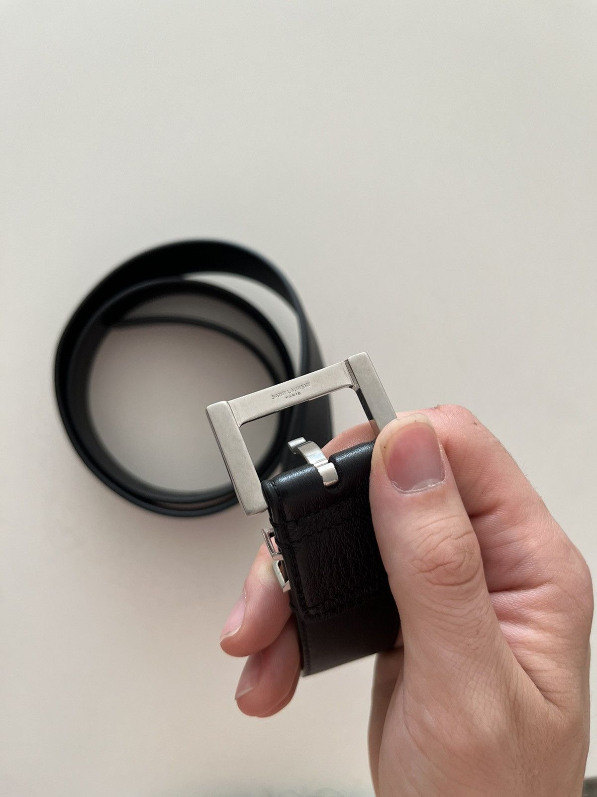 Saint Laurent Paris YSL Leather belt
