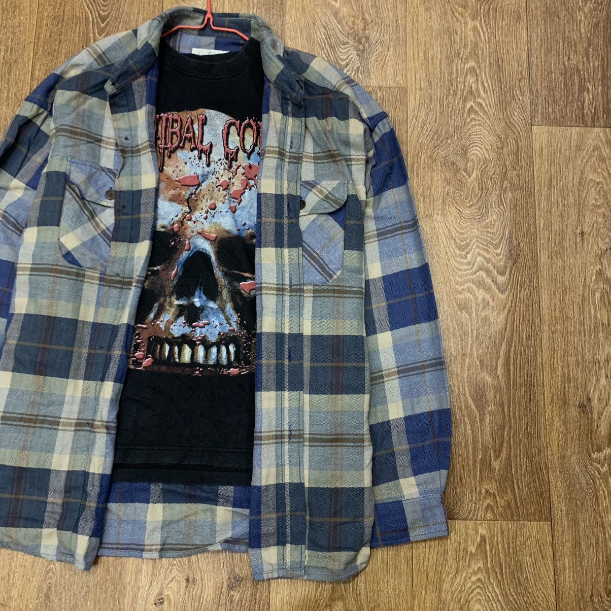 Flannel Vintage Flannel Checkered Shirt Travis Style Size US XL / EU 56 / 4 - 2 Thumbnail