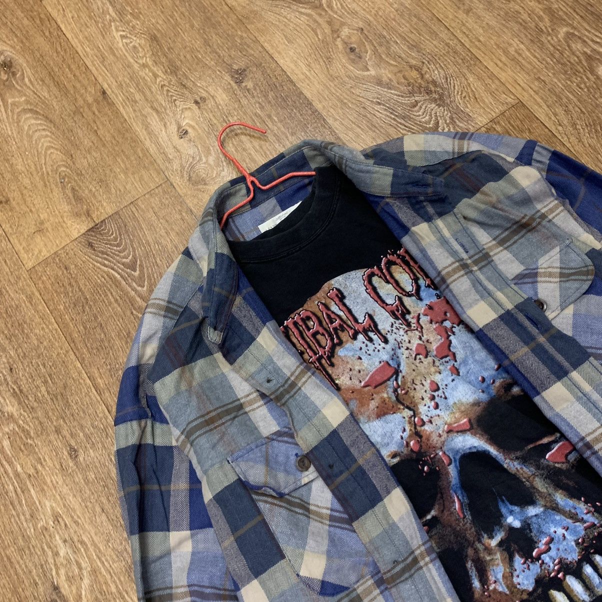 Flannel Vintage Flannel Checkered Shirt Travis Style Size US XL / EU 56 / 4 - 4 Thumbnail