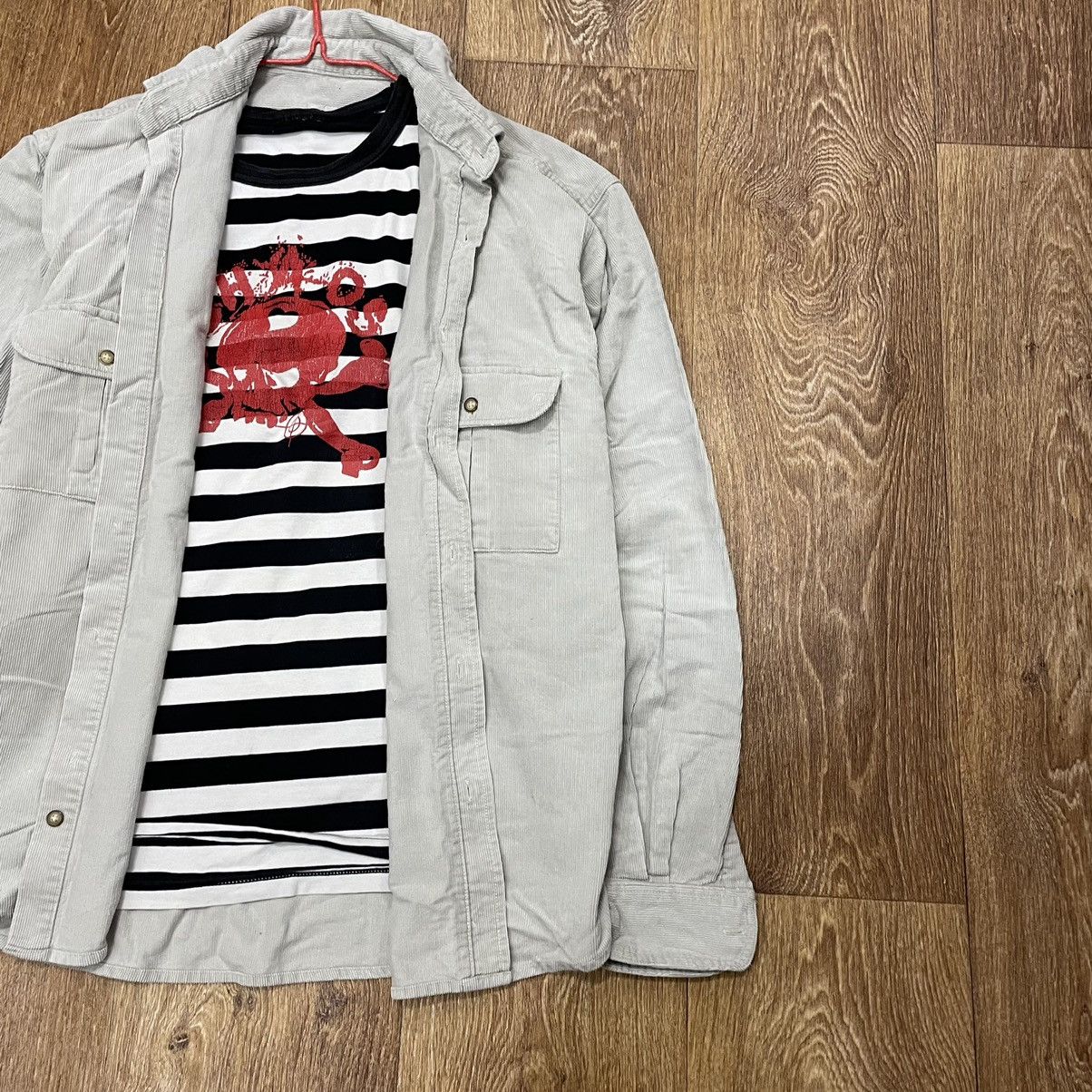 Vintage Vintage 90s Striped Floral Graphic Tee Grunge Punk Baggy M Size US M / EU 48-50 / 2 - 3 Thumbnail