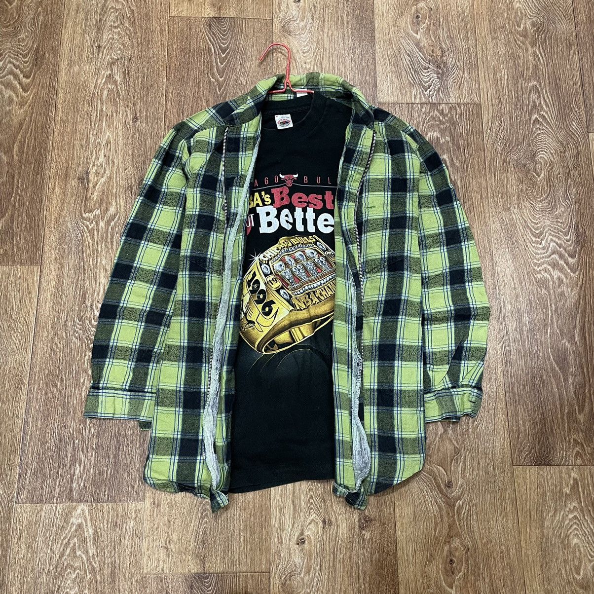 Vintage Vintage 90s Checkered Shirt Oversized Grunge Workwear Logo L Size US L / EU 52-54 / 3 - 2 Thumbnail