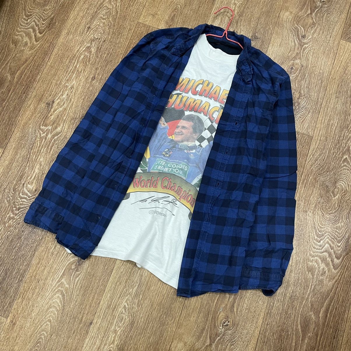 Vintage Vintage 90s Blue Plaid Shirt Grunge Skate Streetwear Logo L Size US L / EU 52-54 / 3 - 2 Thumbnail