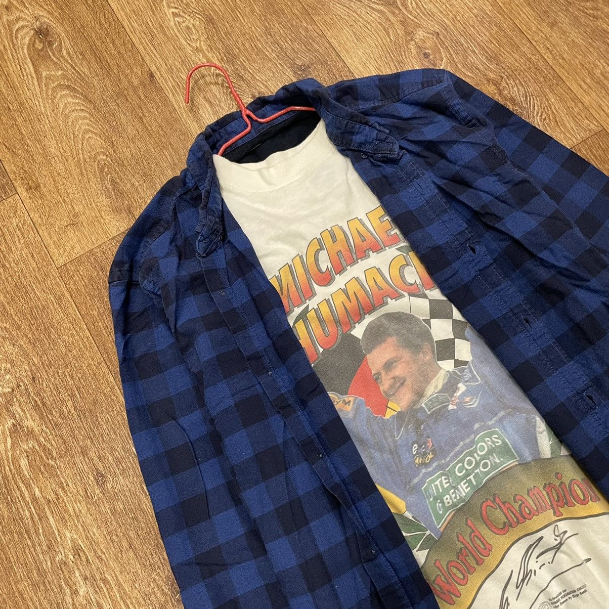 Vintage Vintage 90s Blue Plaid Shirt Grunge Skate Streetwear Logo L Size US L / EU 52-54 / 3 - 6 Thumbnail