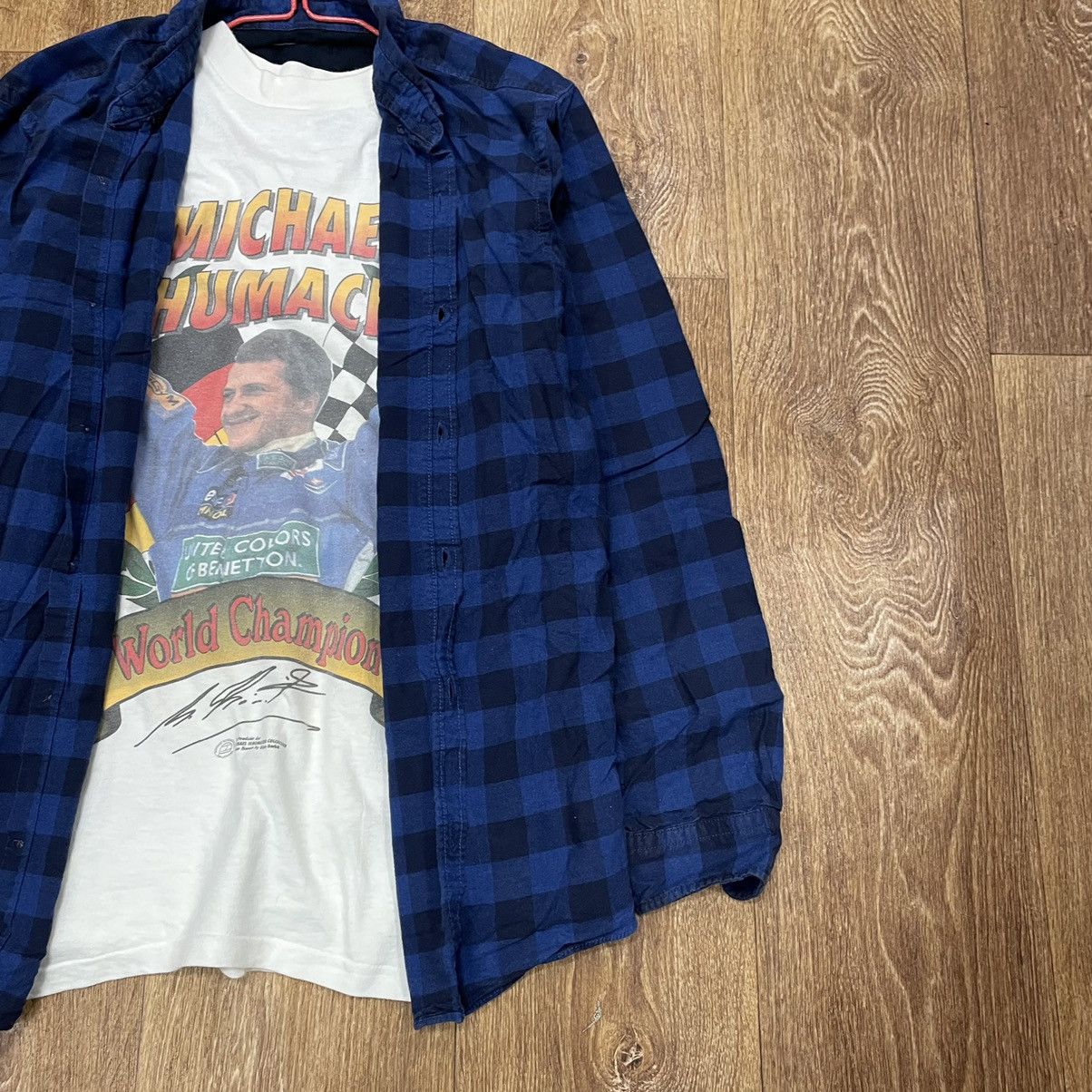 Vintage Vintage 90s Blue Plaid Shirt Grunge Skate Streetwear Logo L Size US L / EU 52-54 / 3 - 3 Thumbnail