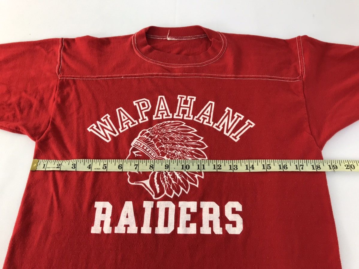 Vintage 80s 90s Wapahani Raiders Red Indians Basketball Team T-shirt Size US S / EU 44-46 / 1 - 6 Thumbnail